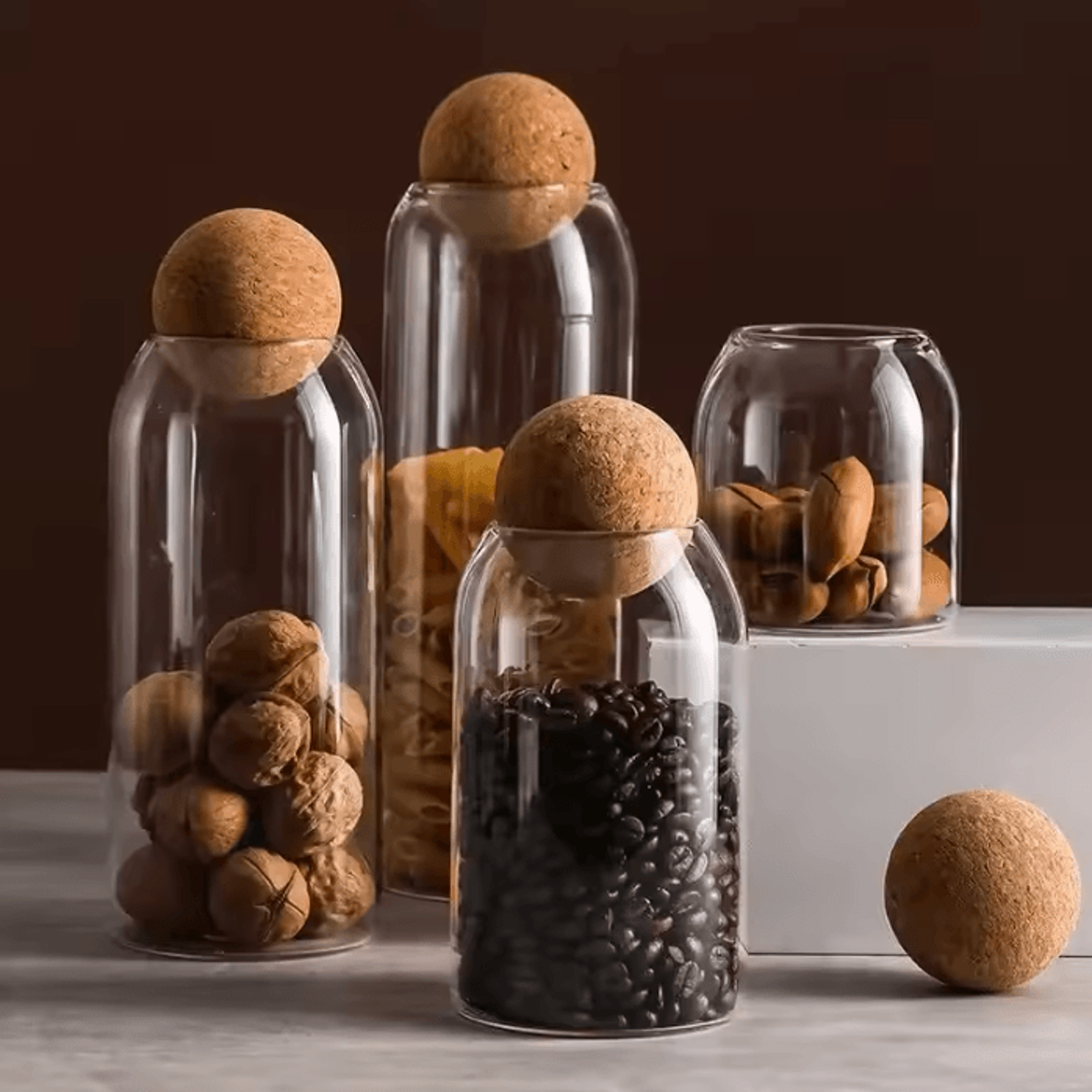 clear glass storage jar – airtight coffee bean & grain container