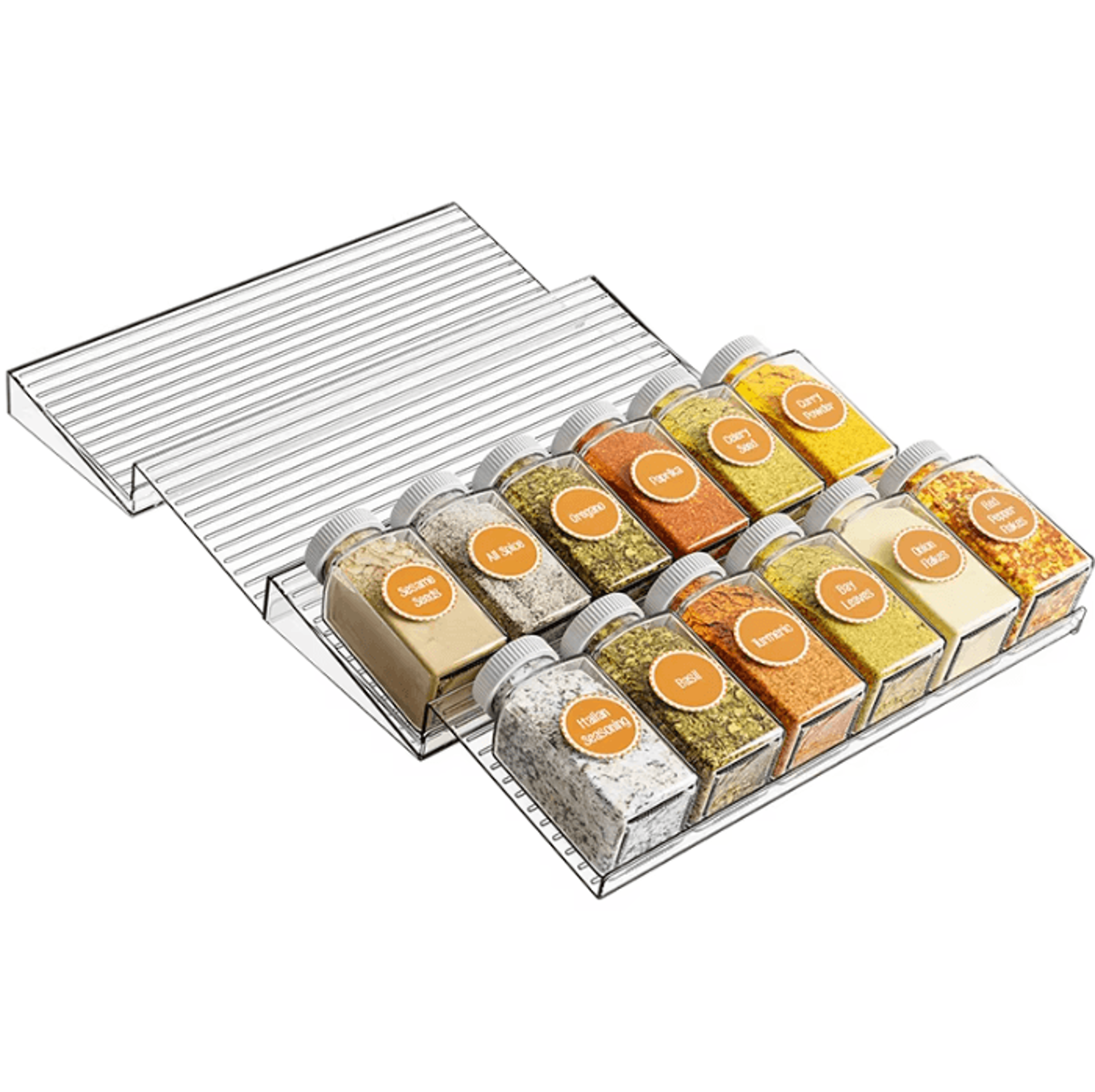 adjustable spice rack organizer – multi-tier drawer & cabinet seasoning shelf