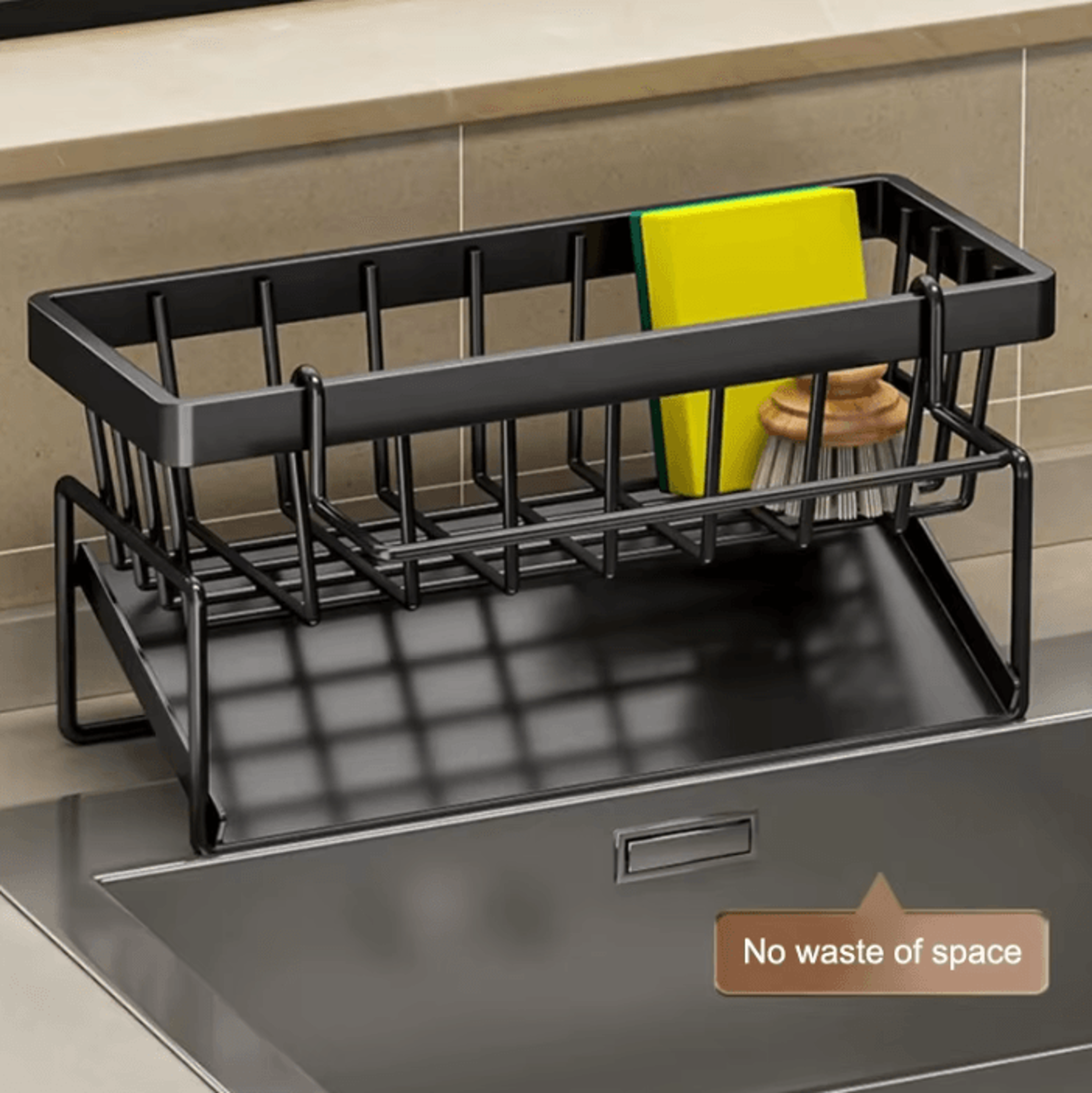 stainless steel sponge holder – sink drain rack & soap organizer