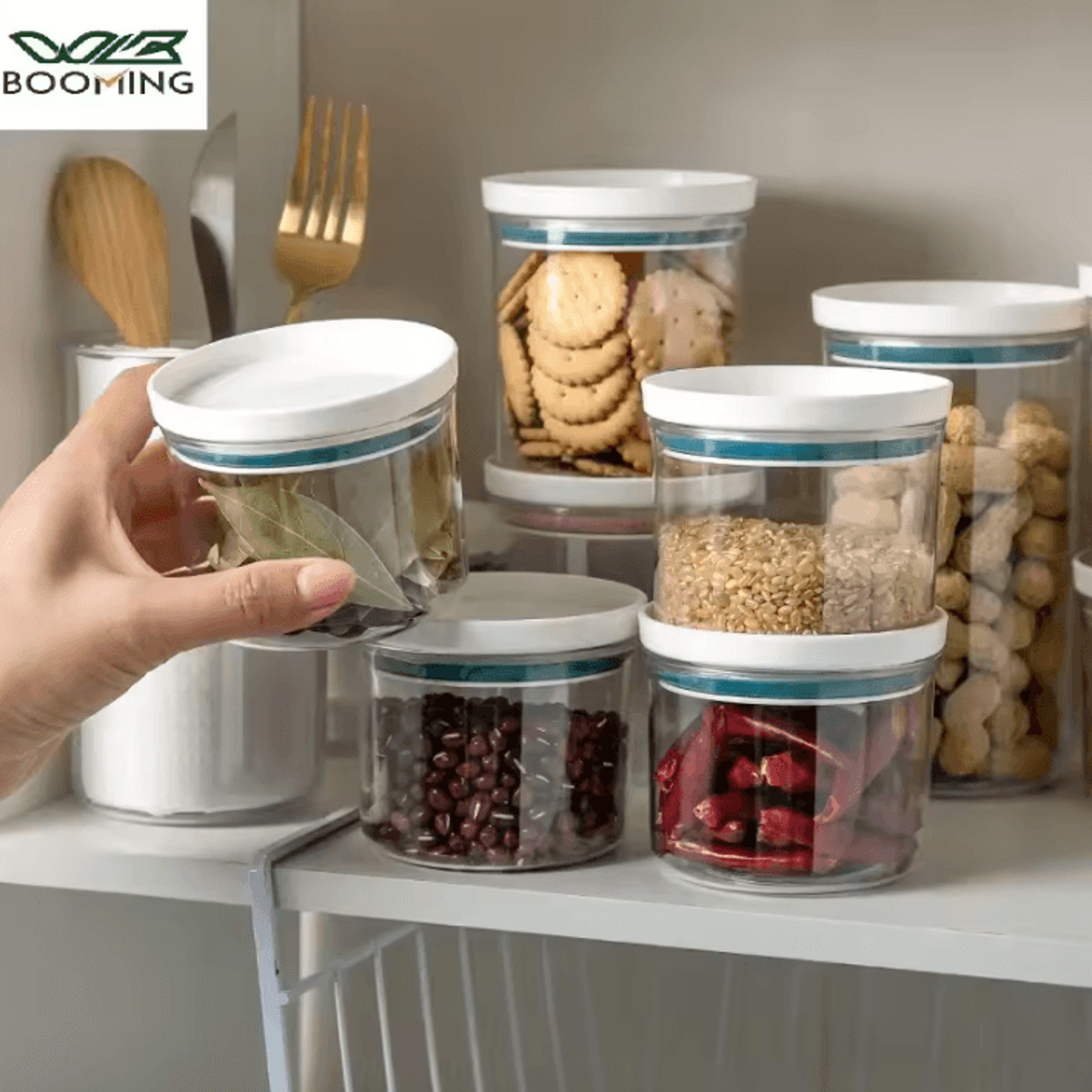 airtight glass storage jar – transparent food & snack storage container