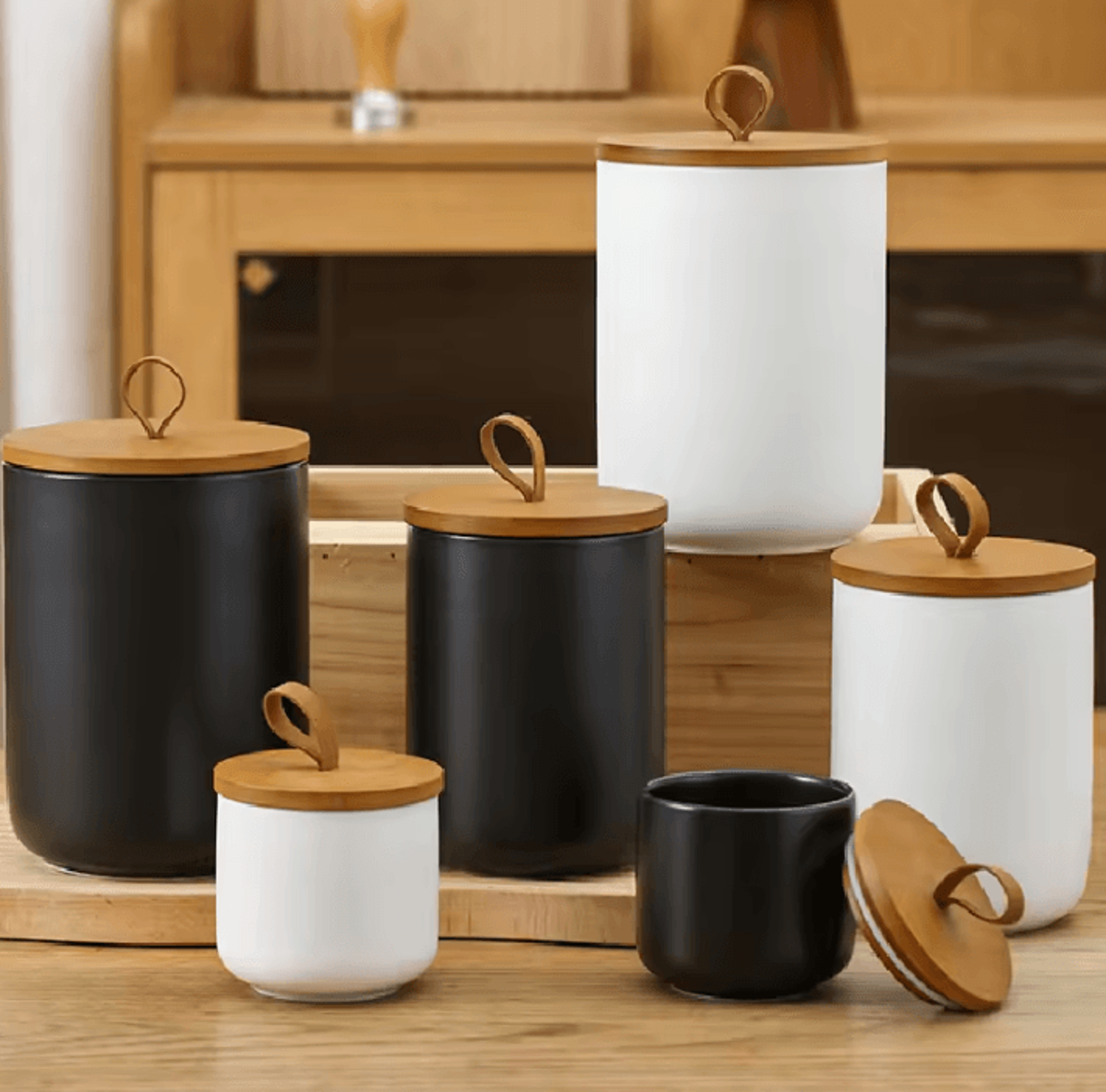 nordic ceramic storage jar – airtight tea, coffee & grain canister