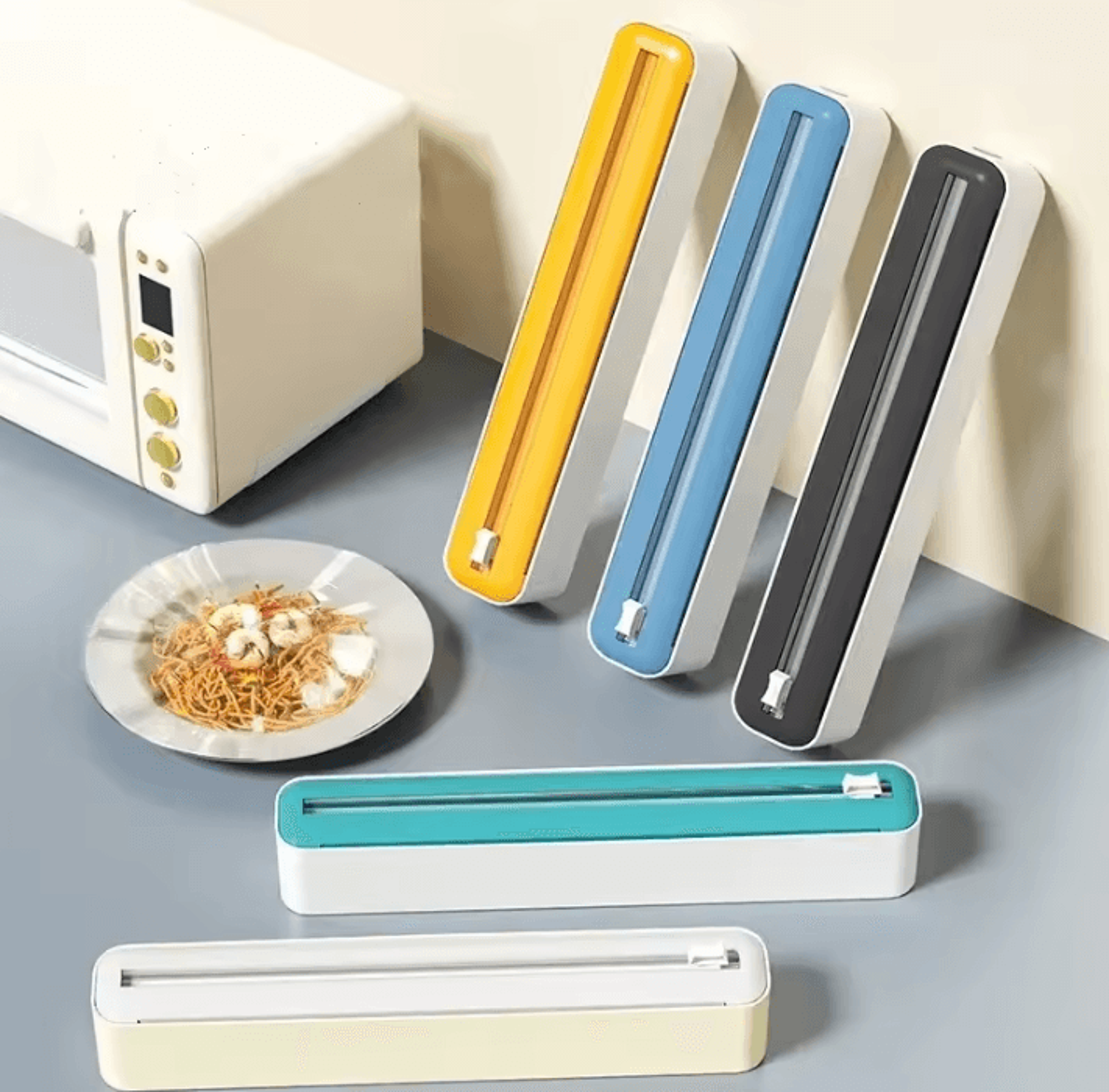 easycut cling film dispenser – disposable wrap cutter with suction mount