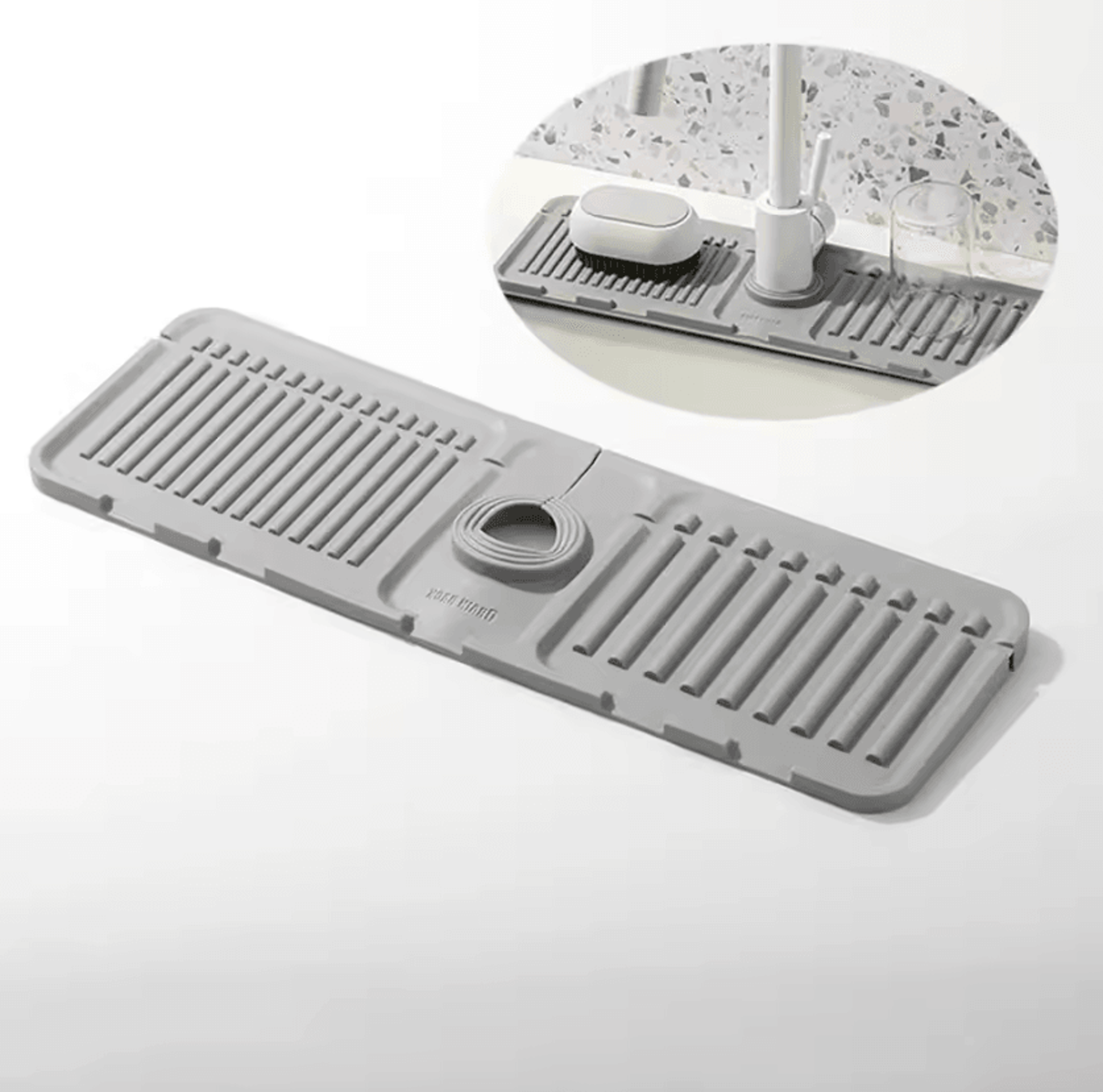 silicone faucet splash guard mat – fast-drying kitchen sink drain tray
