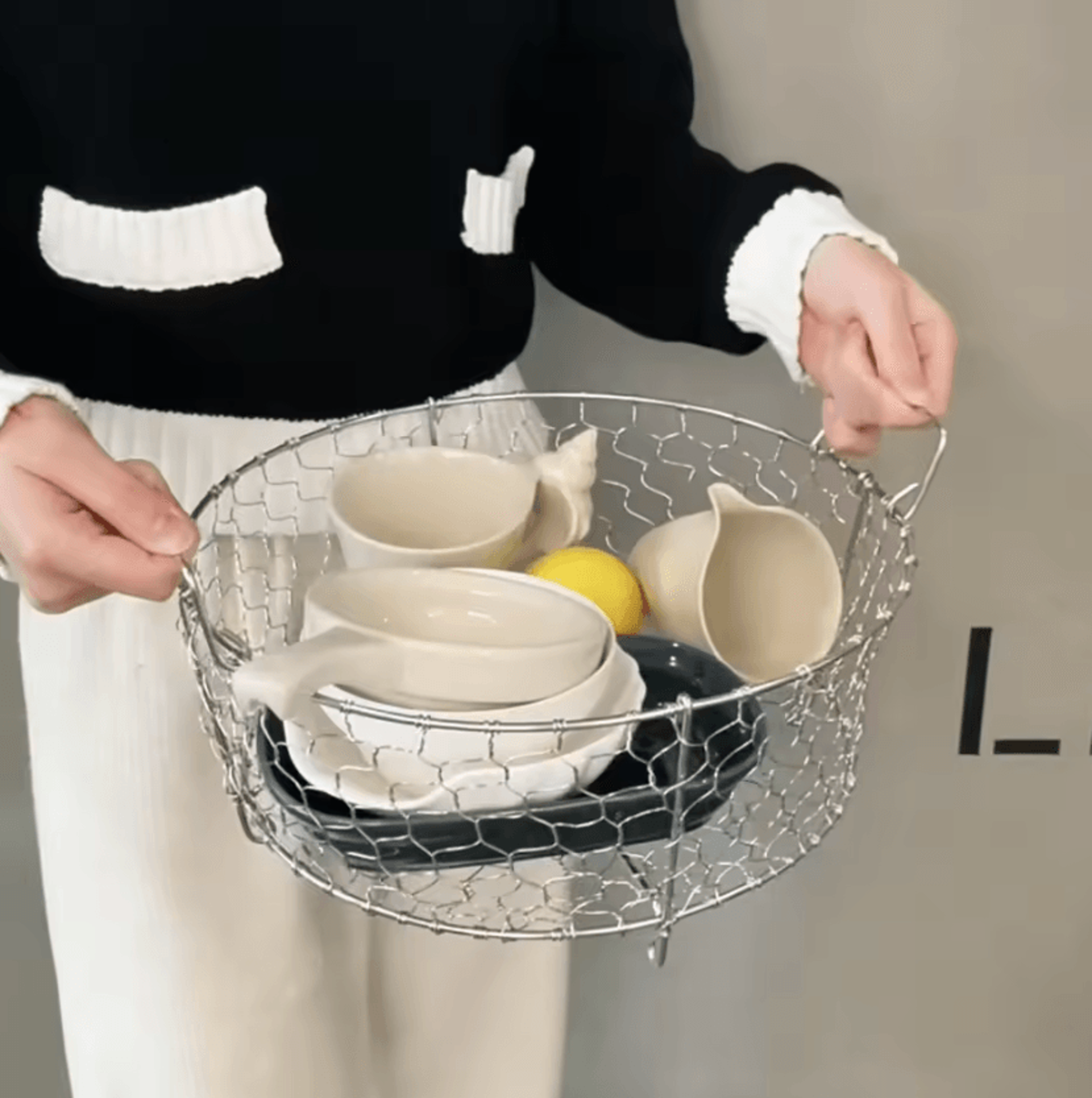 versadrain 304 stainless steel woven kitchen storage & draining basket