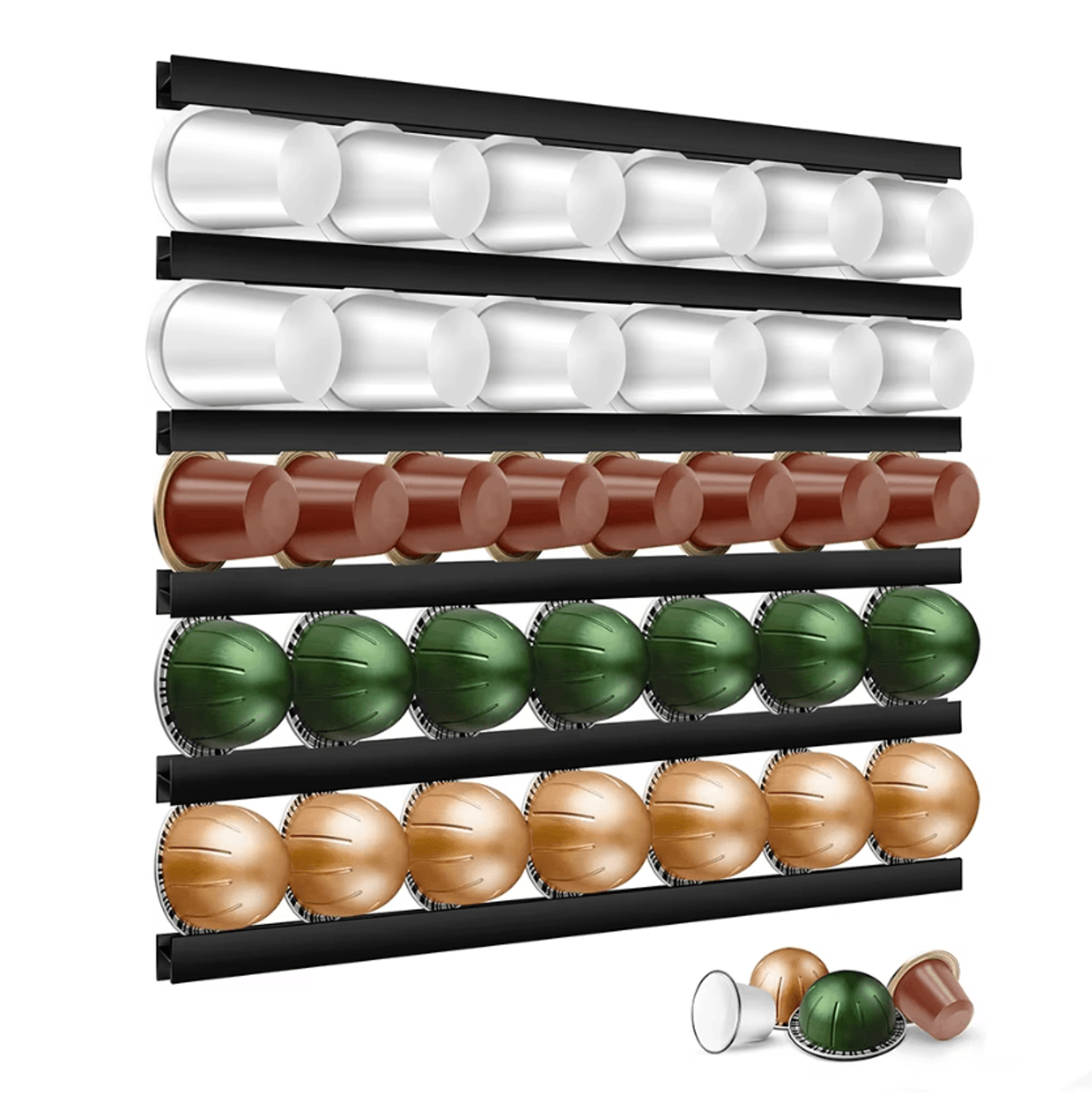 universal coffee pod storage rack for k-cup, nespresso & dolce gusto