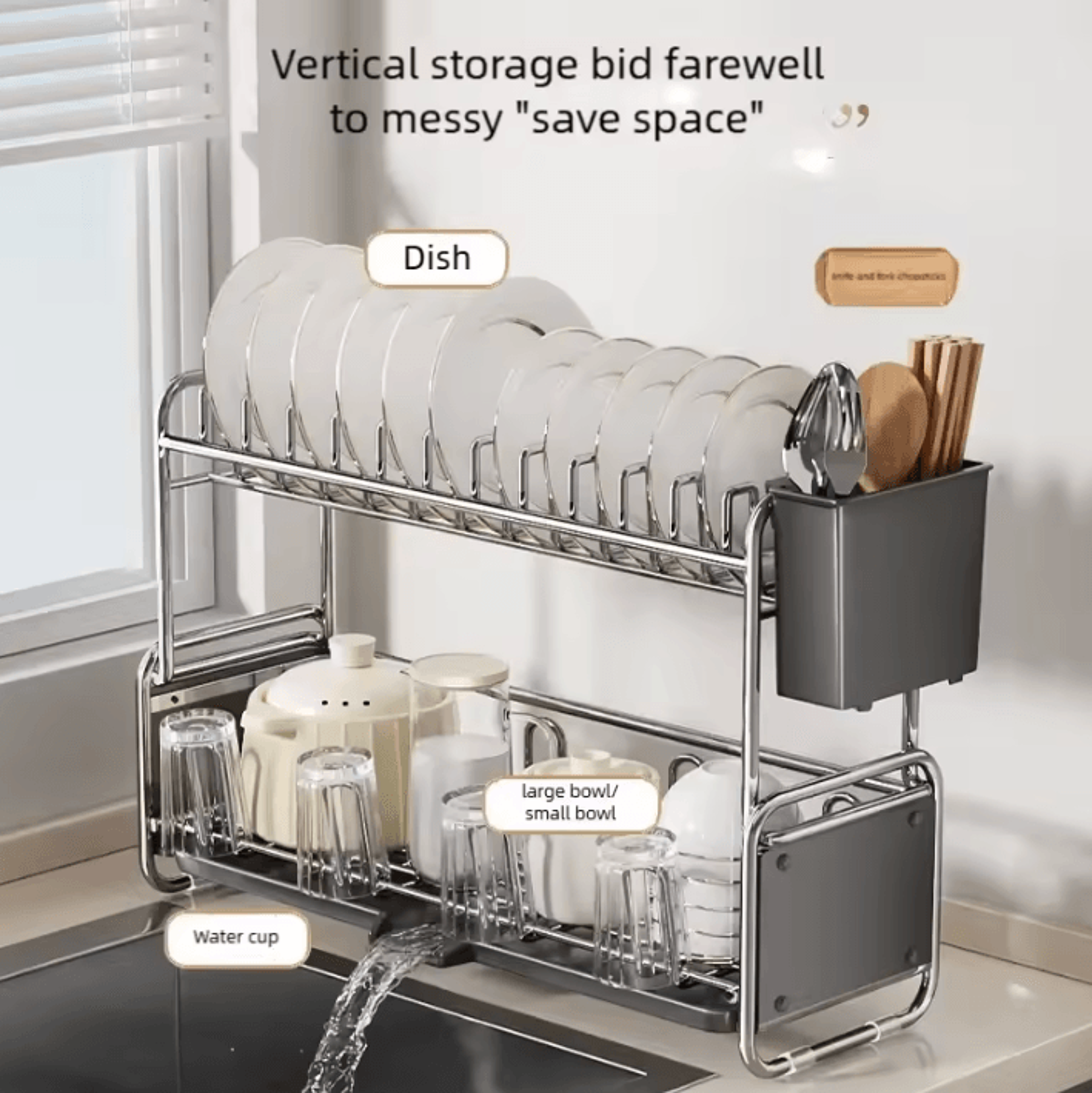 slimflow narrow dish drying rack with drainboard