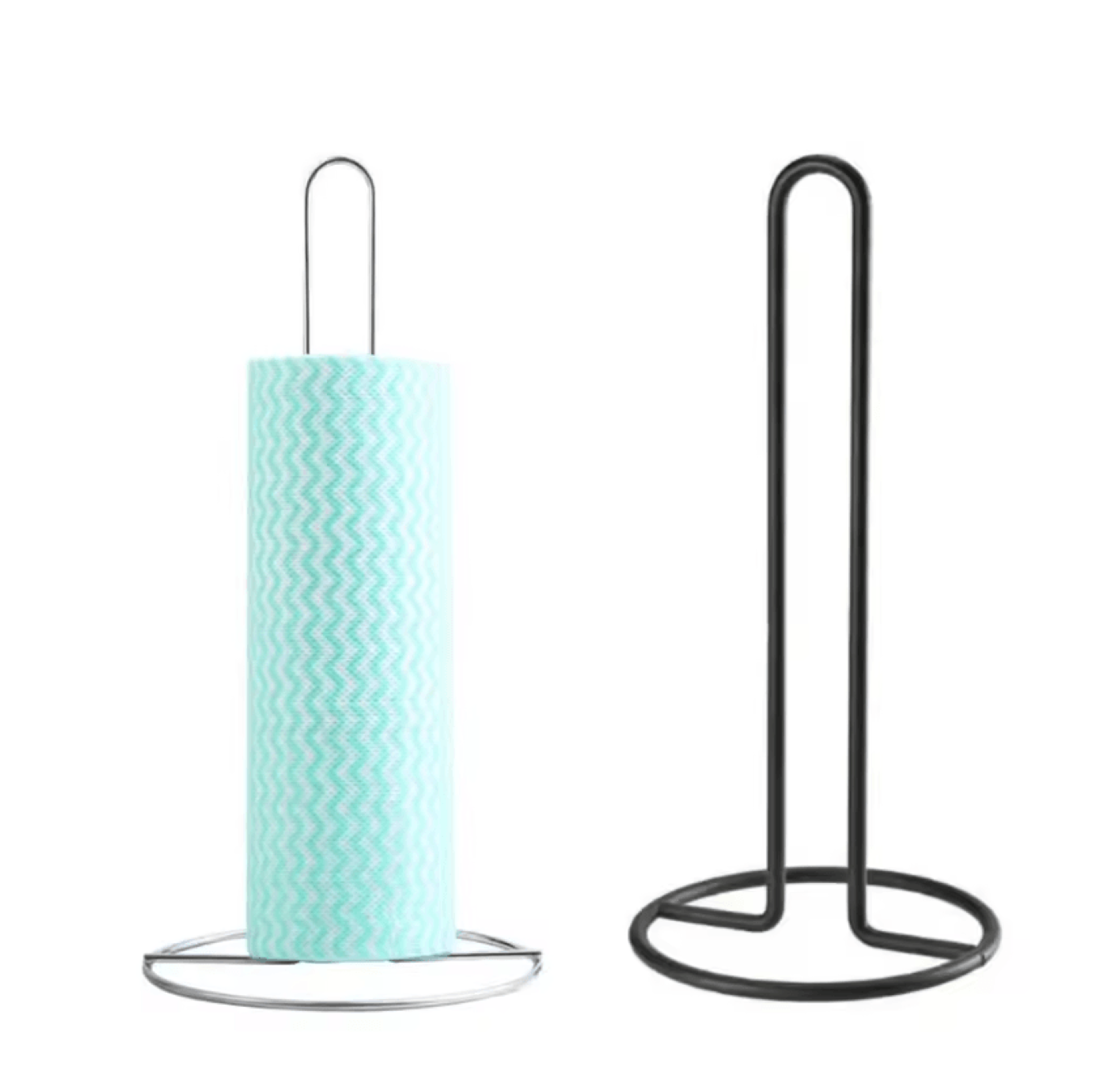 stainless steel paper towel holder – one-hand tear freestanding kitchen roll stand