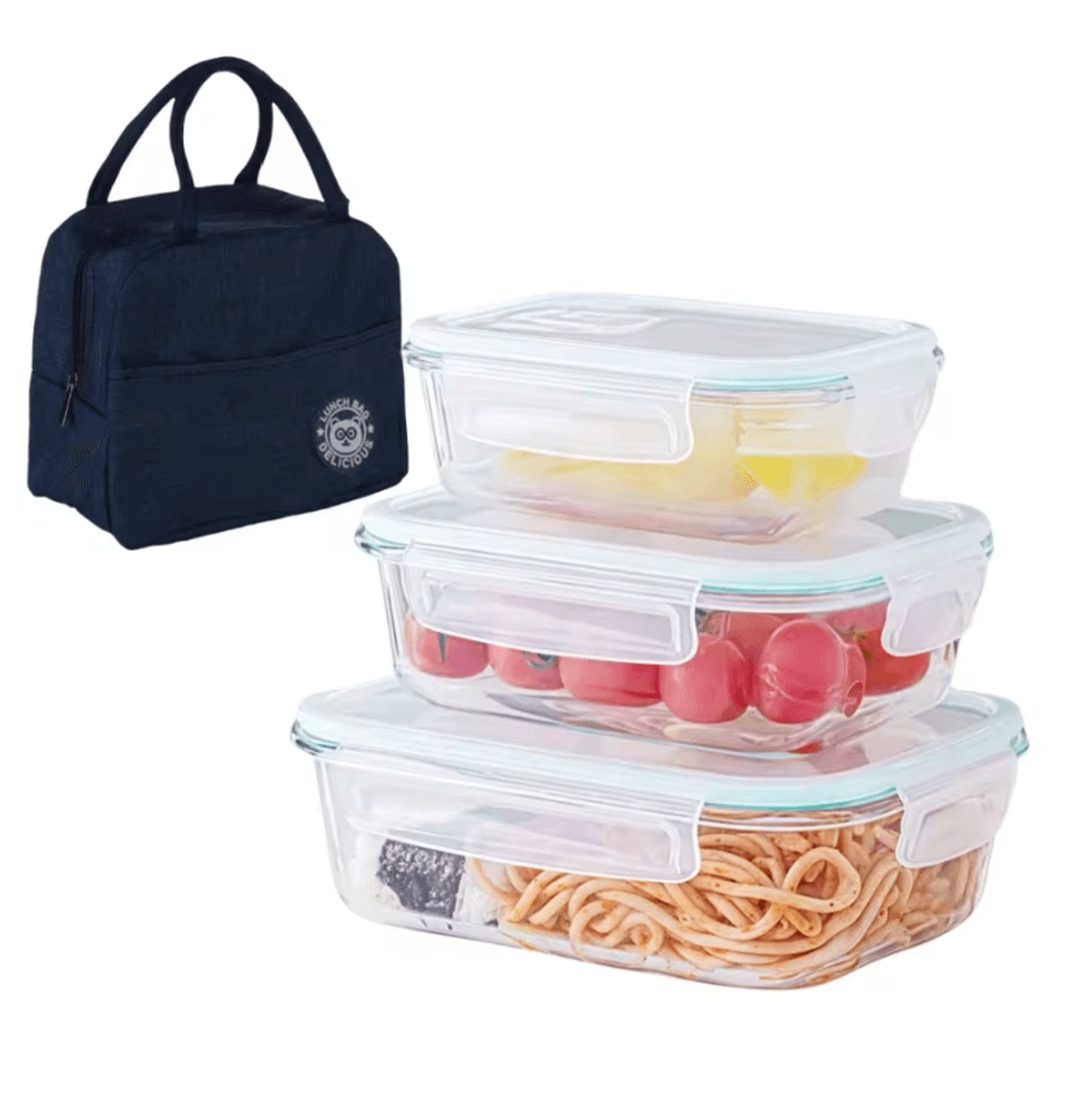 glass meal prep containers – airtight food storage bento boxes for microwave, oven & freezer