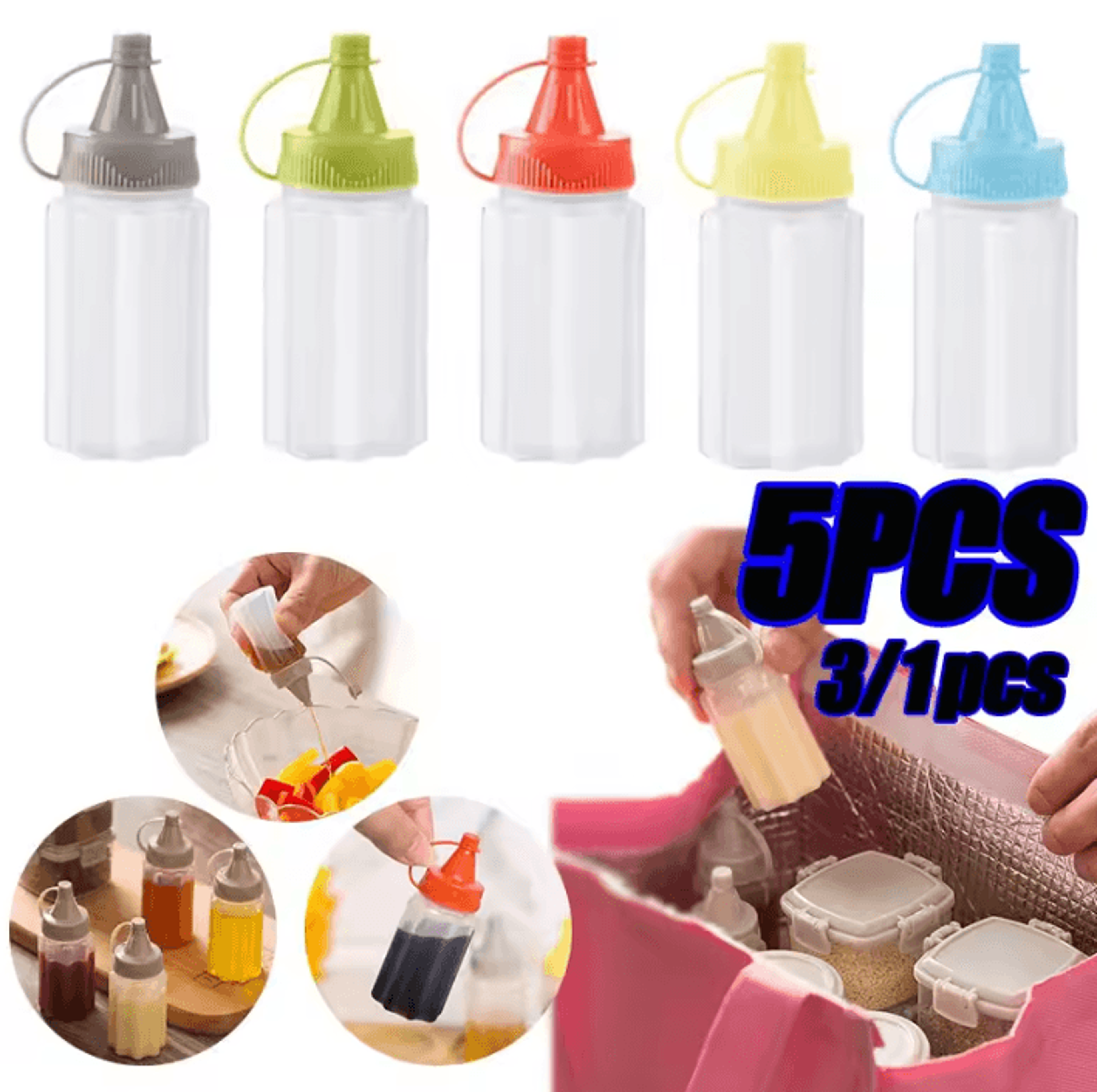 leakproof sauce & condiment squeeze bottles – portable kitchen & bbq dispensing set