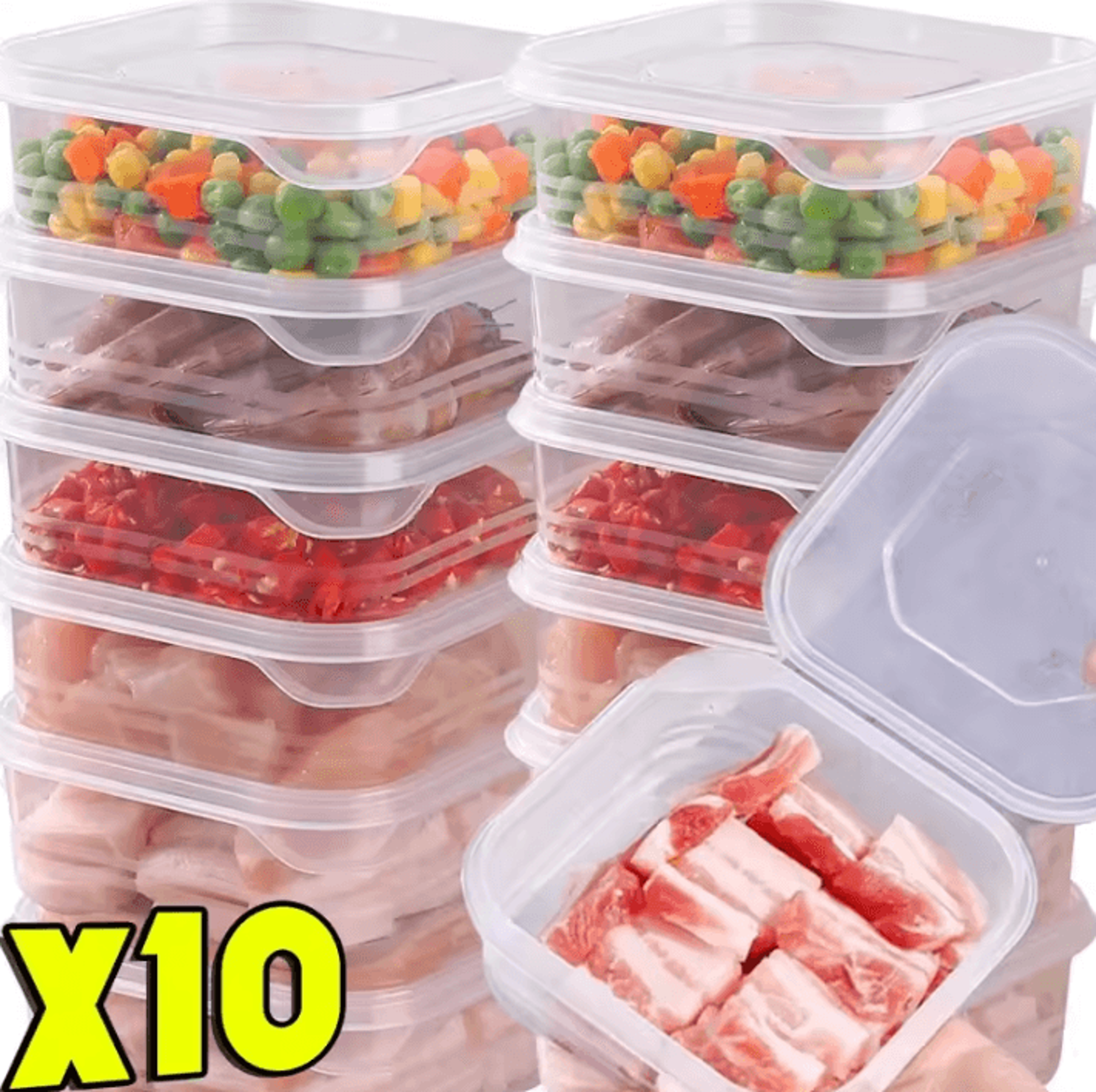 transparent fresh-keeping food storage boxes for refrigerator & freezer organization