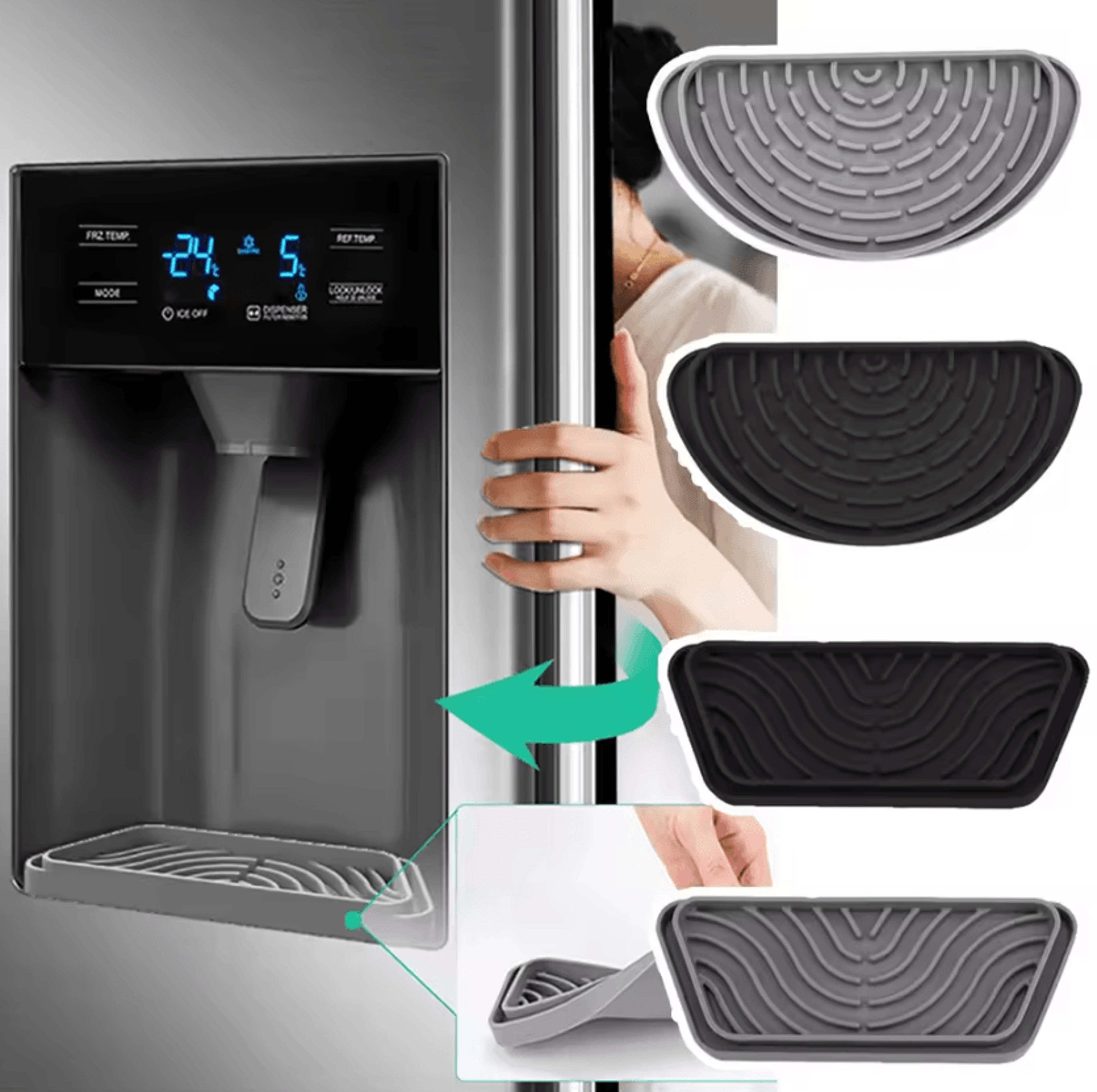 silicone water dispenser drip tray with splash-proof drainage design