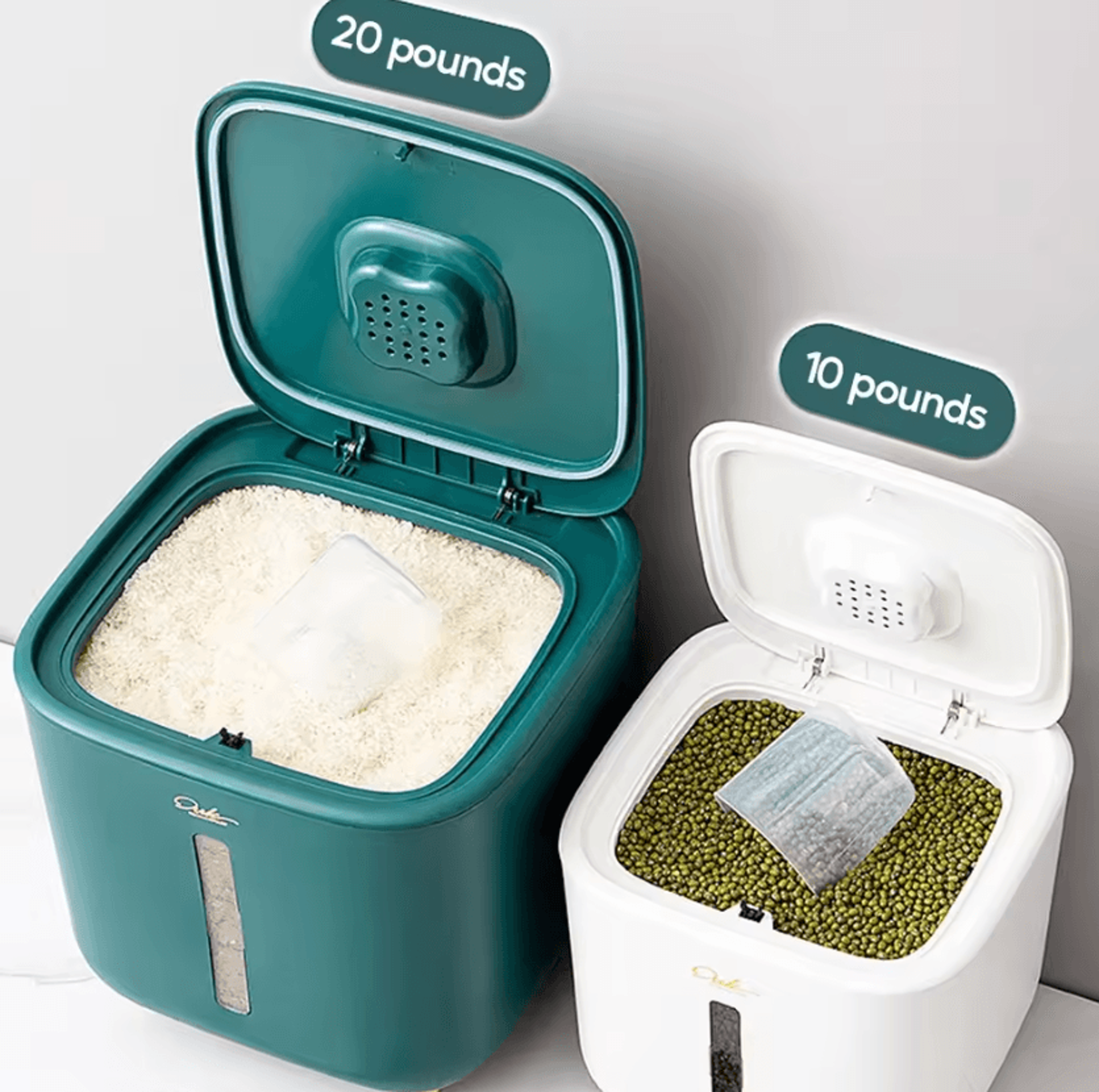 airtight rice & grain storage container with moisture-proof sealed lid