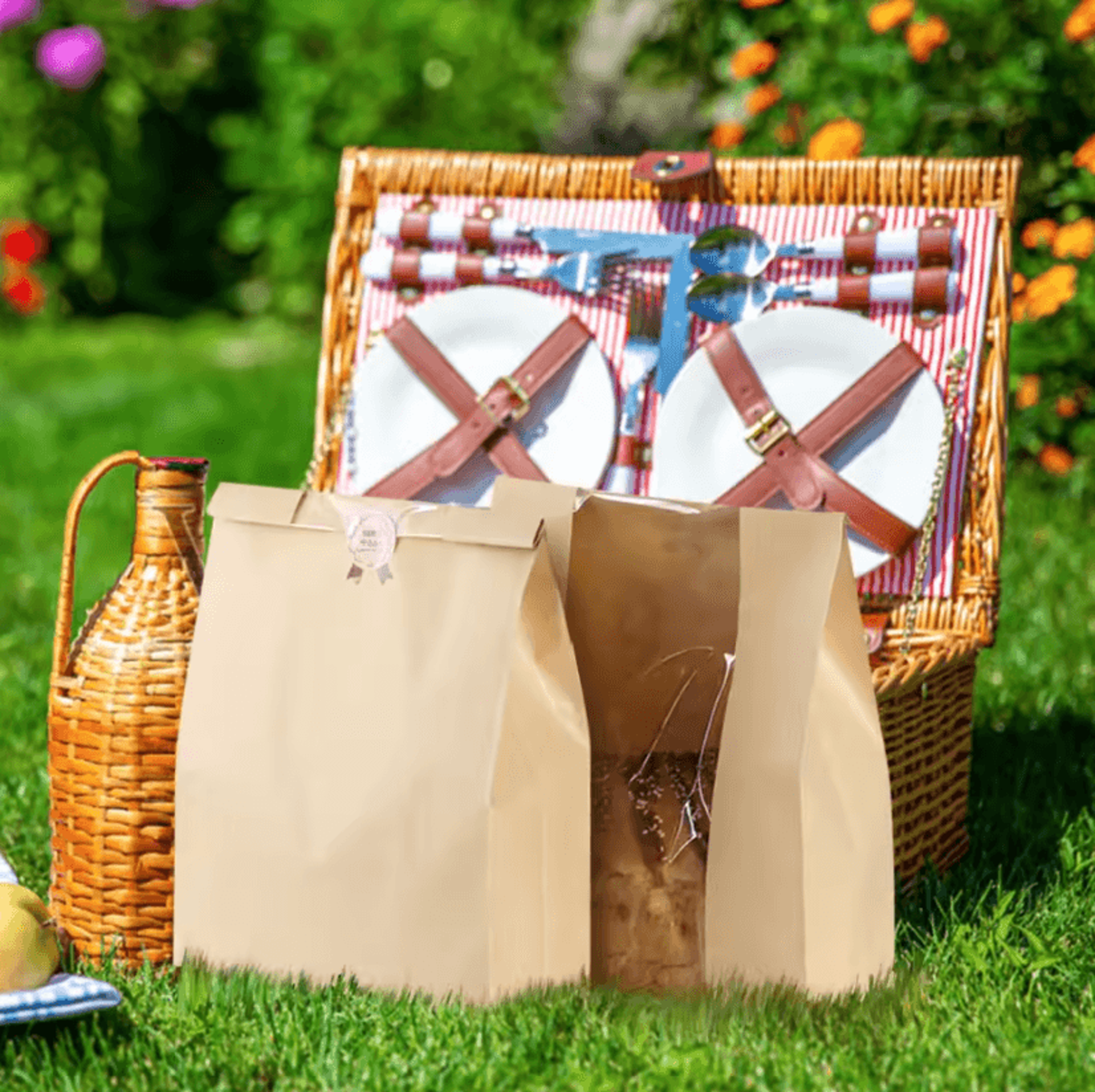 large kraft paper bread bags with window – 50pcs bakery packaging set