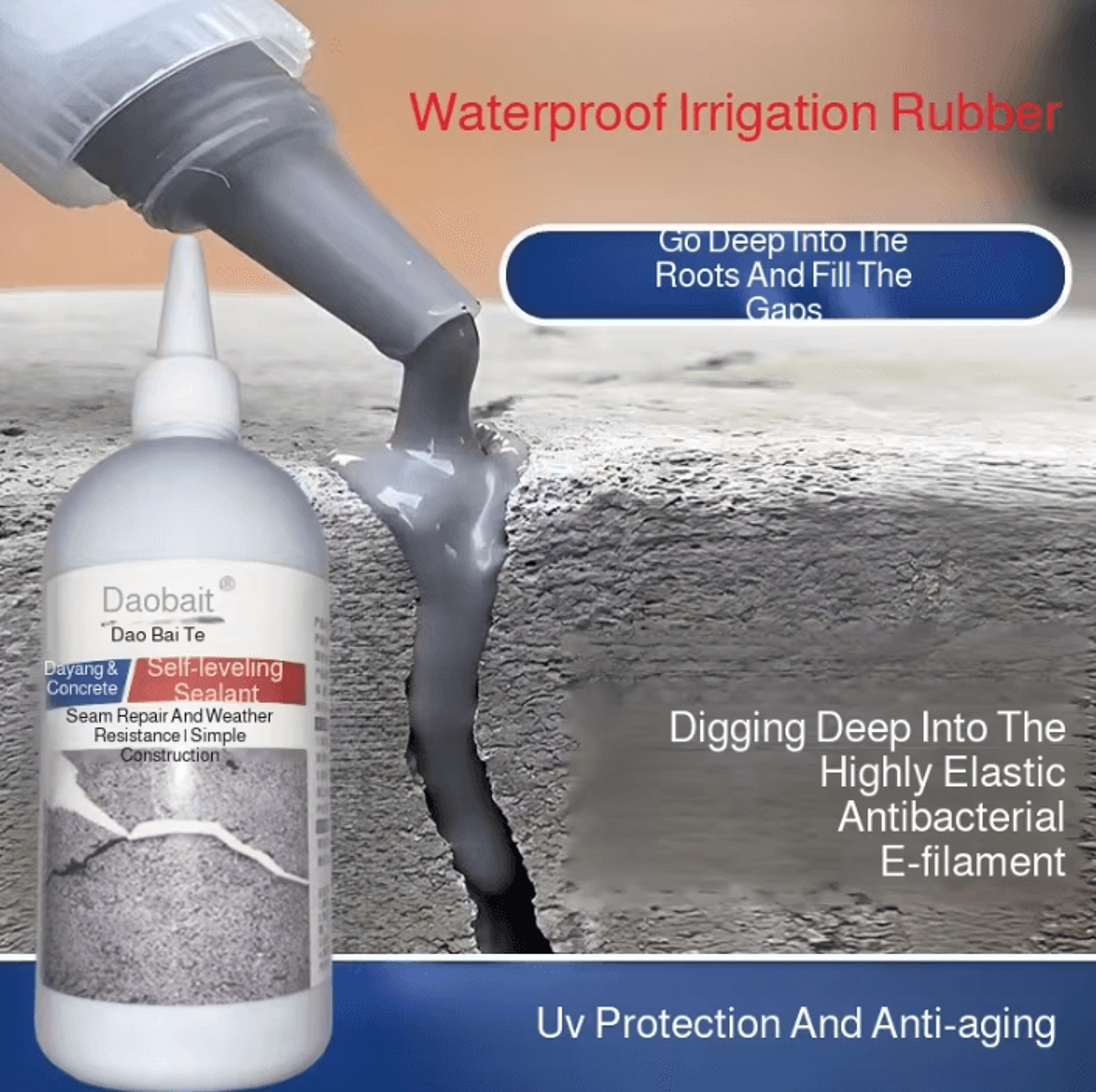 waterproof leak repair sealant for concrete, roof & wall crack protection