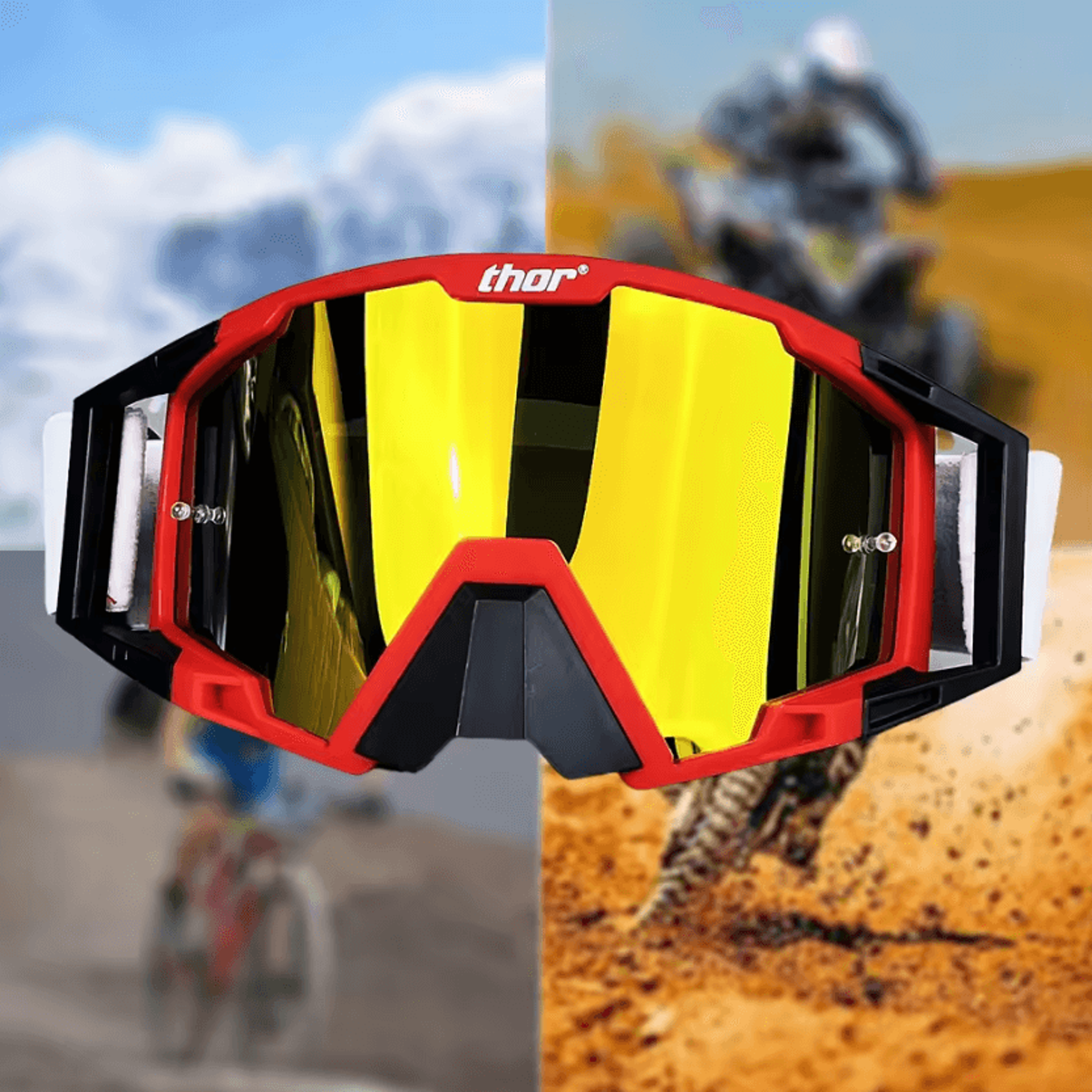 windproof motocross goggles for dirt bike, atv & cycling adventures