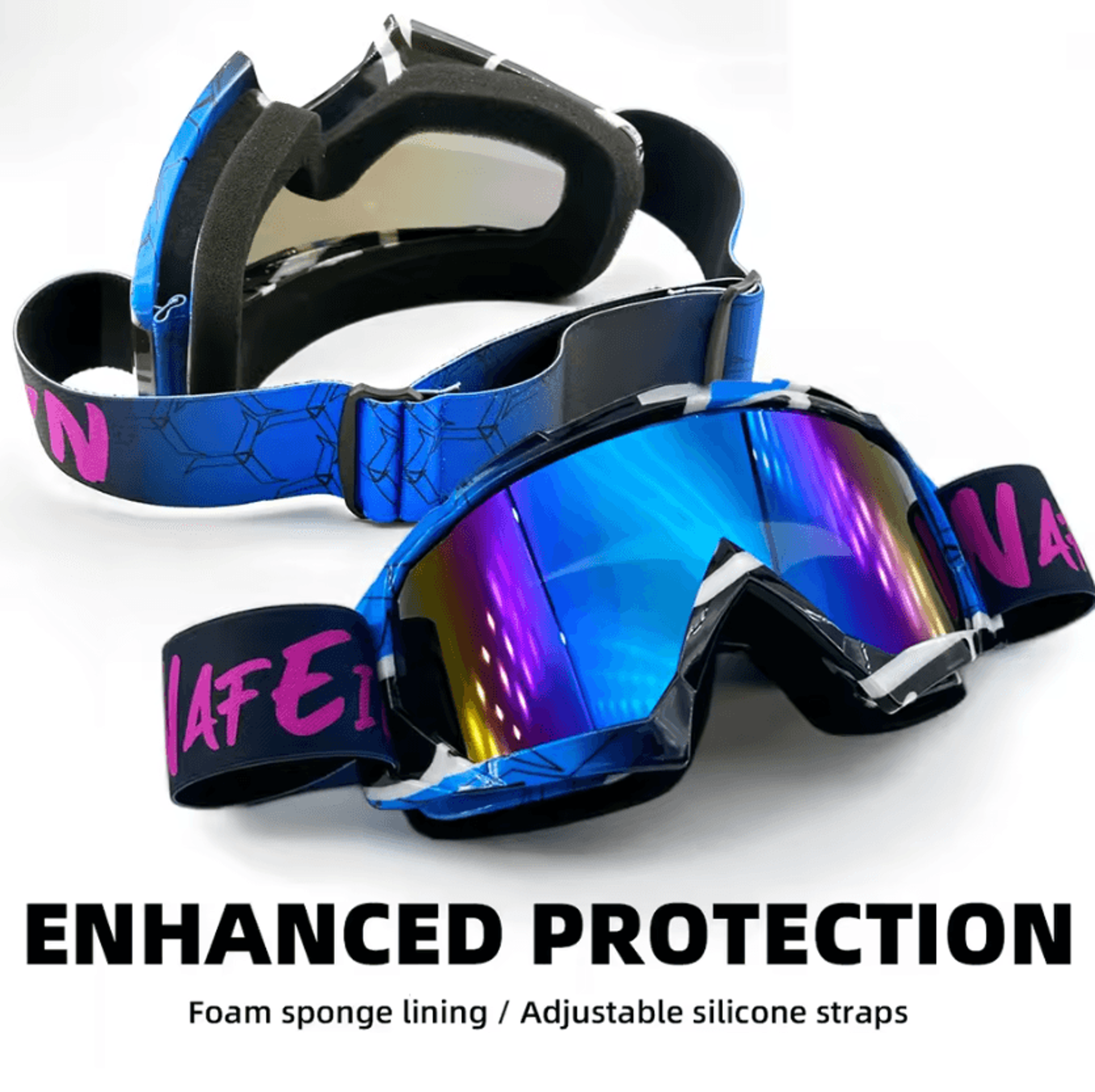 purple uv400 motocross goggles for motorcycle, atv, cycling & skiing