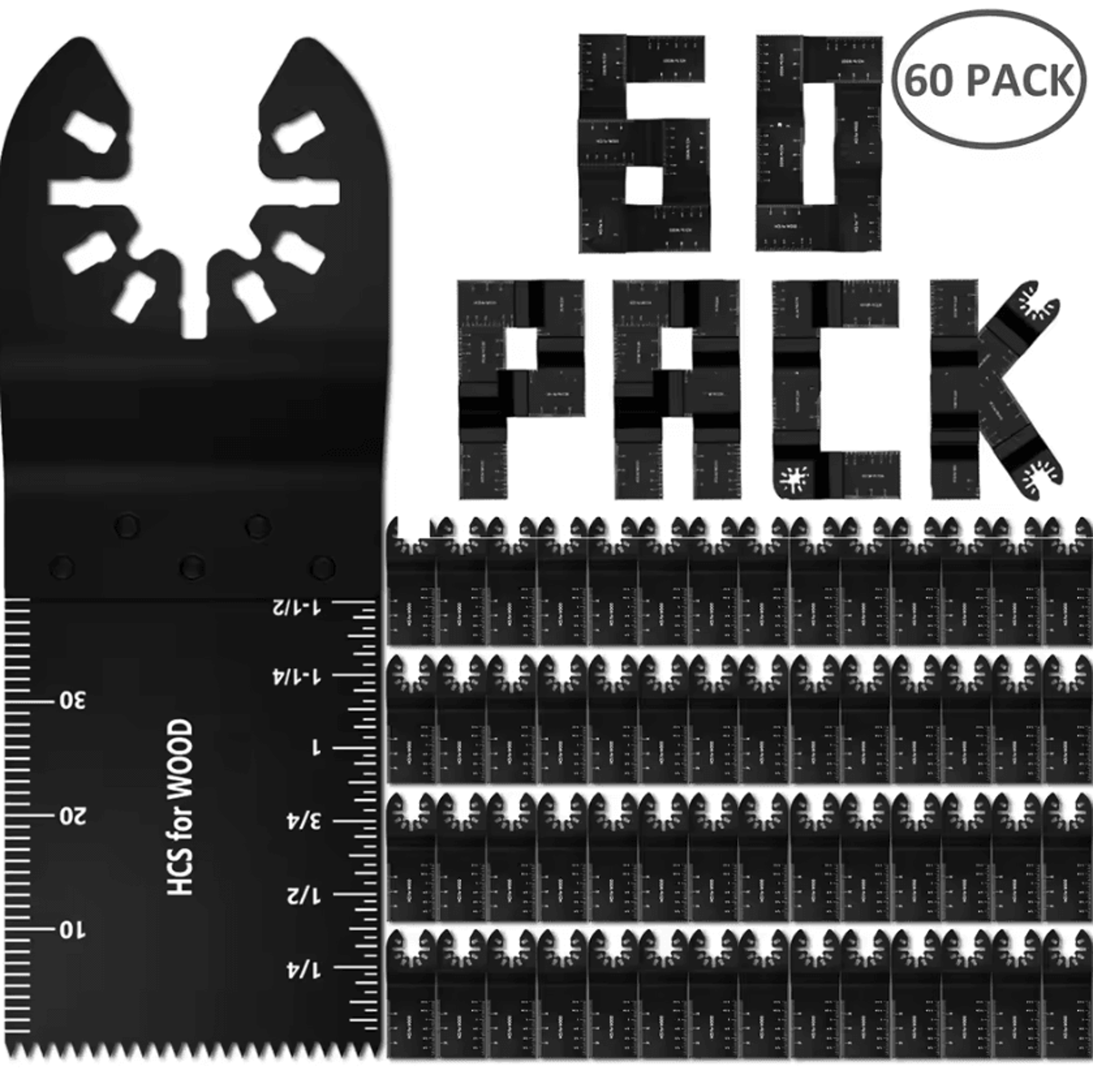 universal oscillating multi-tool saw blade set for wood & precision cutting