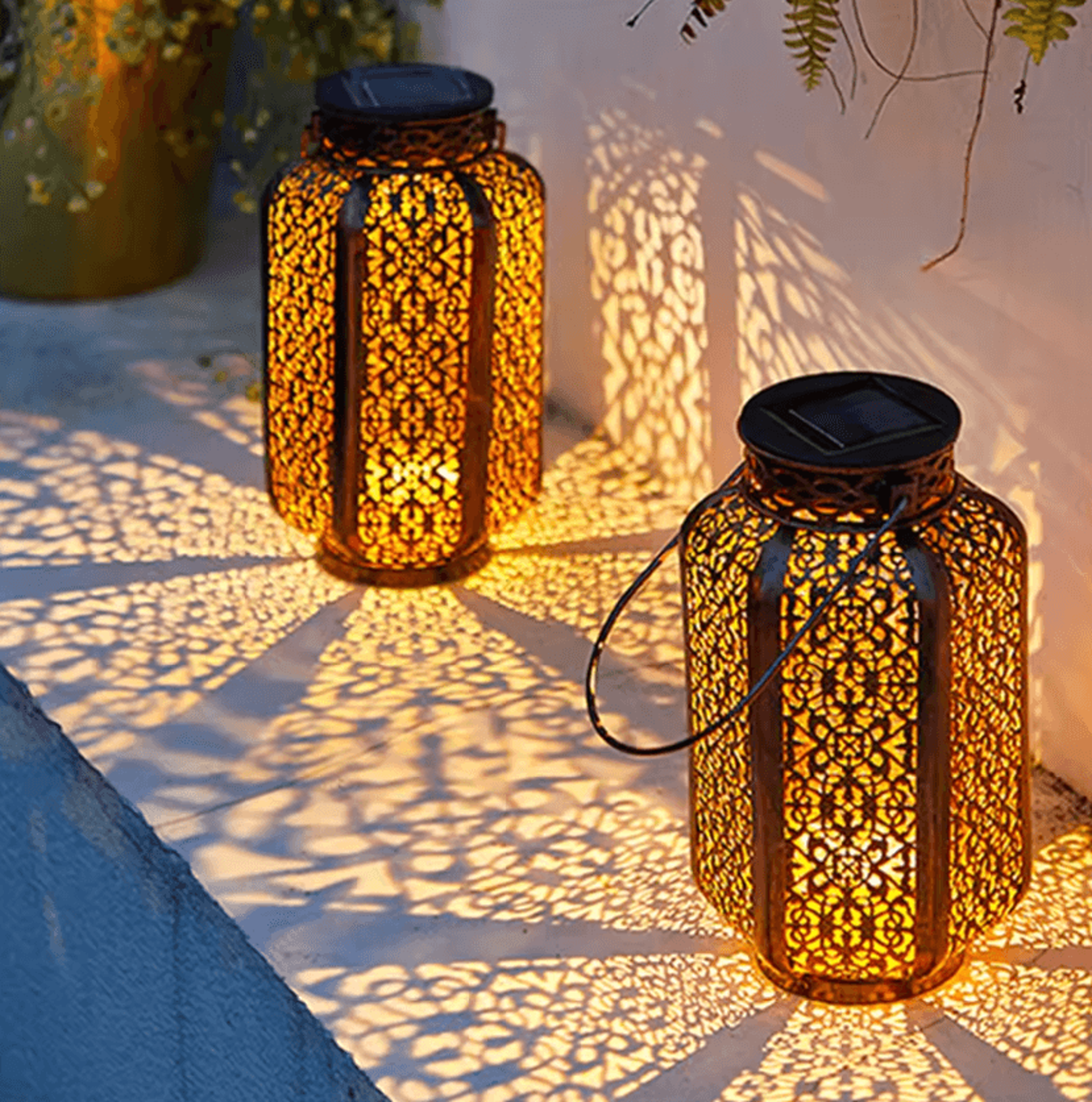 vintage solar hanging lantern for elegant outdoor garden lighting
