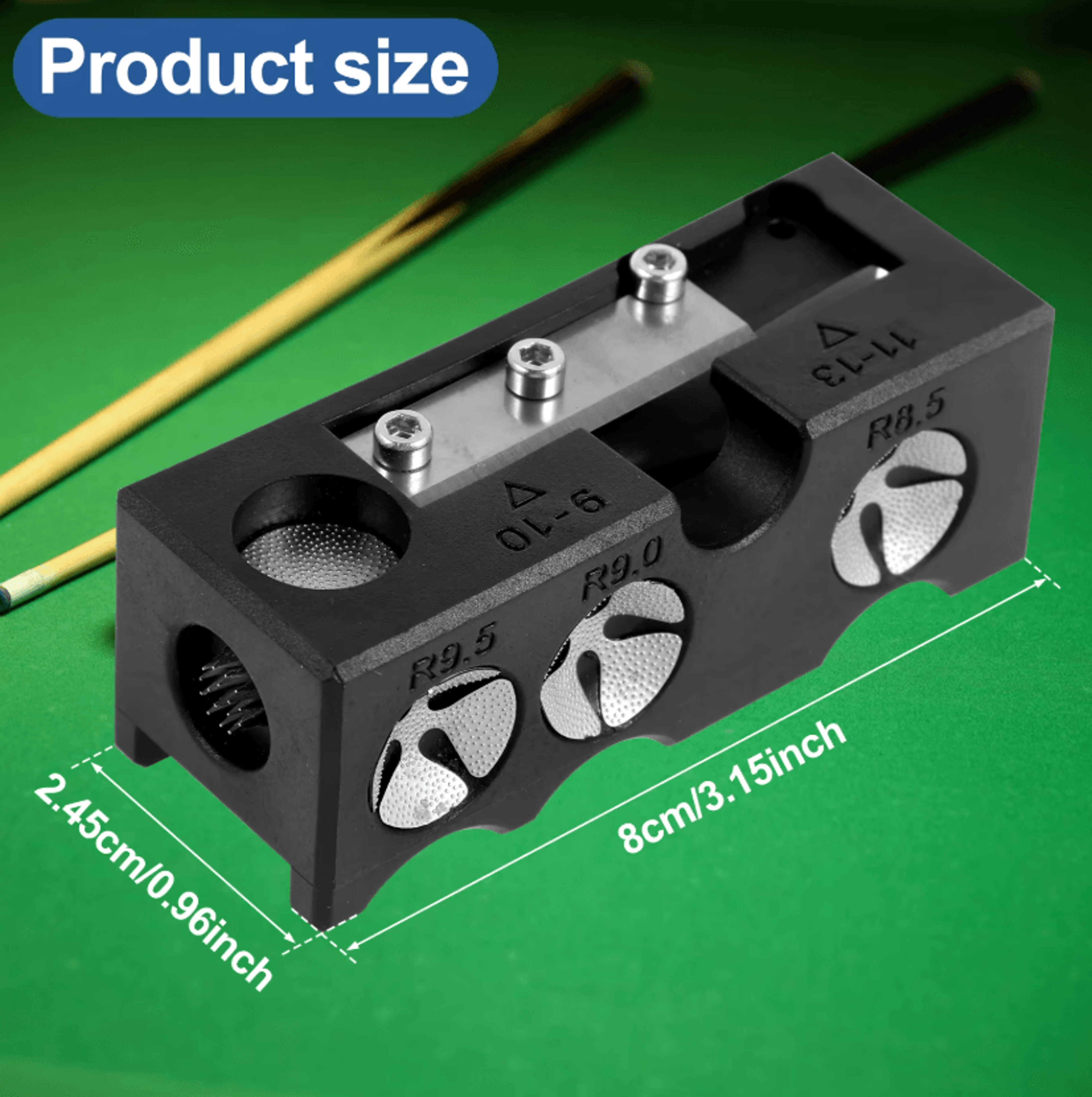 professional 11-in-1 pool cue tip repair tool & billiard cue tip shaper kit