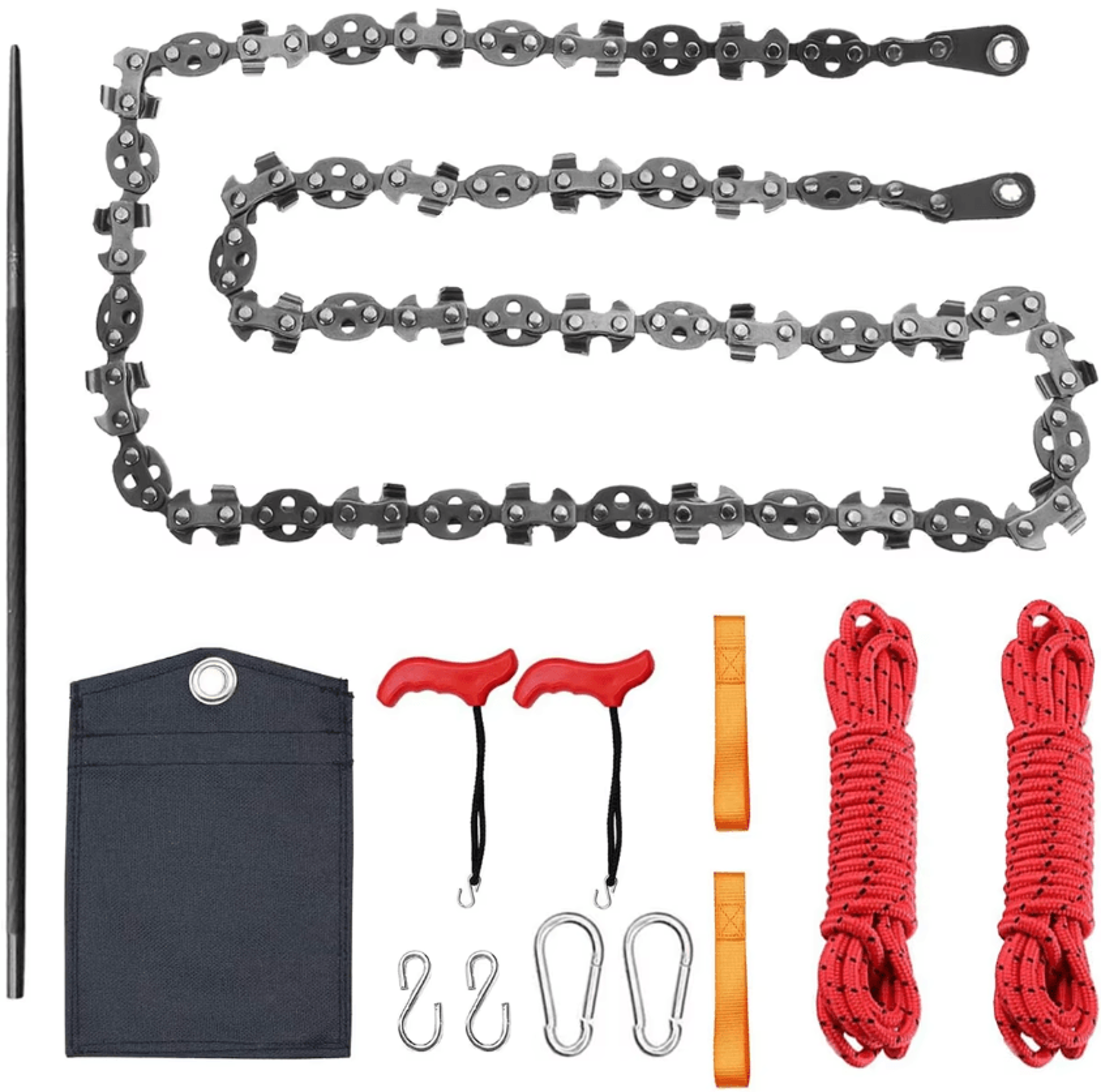 53-inch manual rope chainsaw pocket chain saw for tree limb cutting & camping