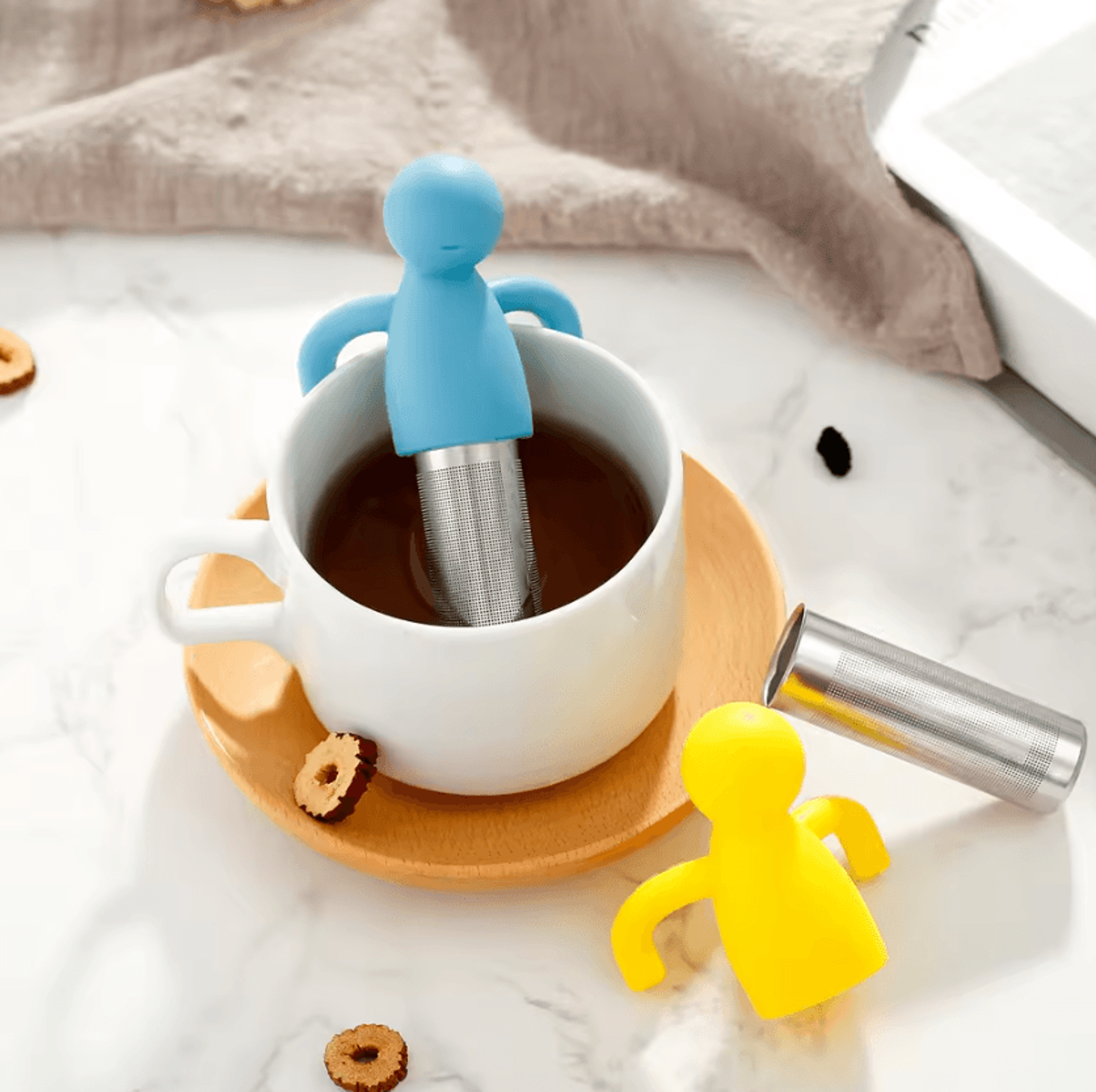 premium 4-piece tea infuser set stainless steel tea strainer for loose leaf tea