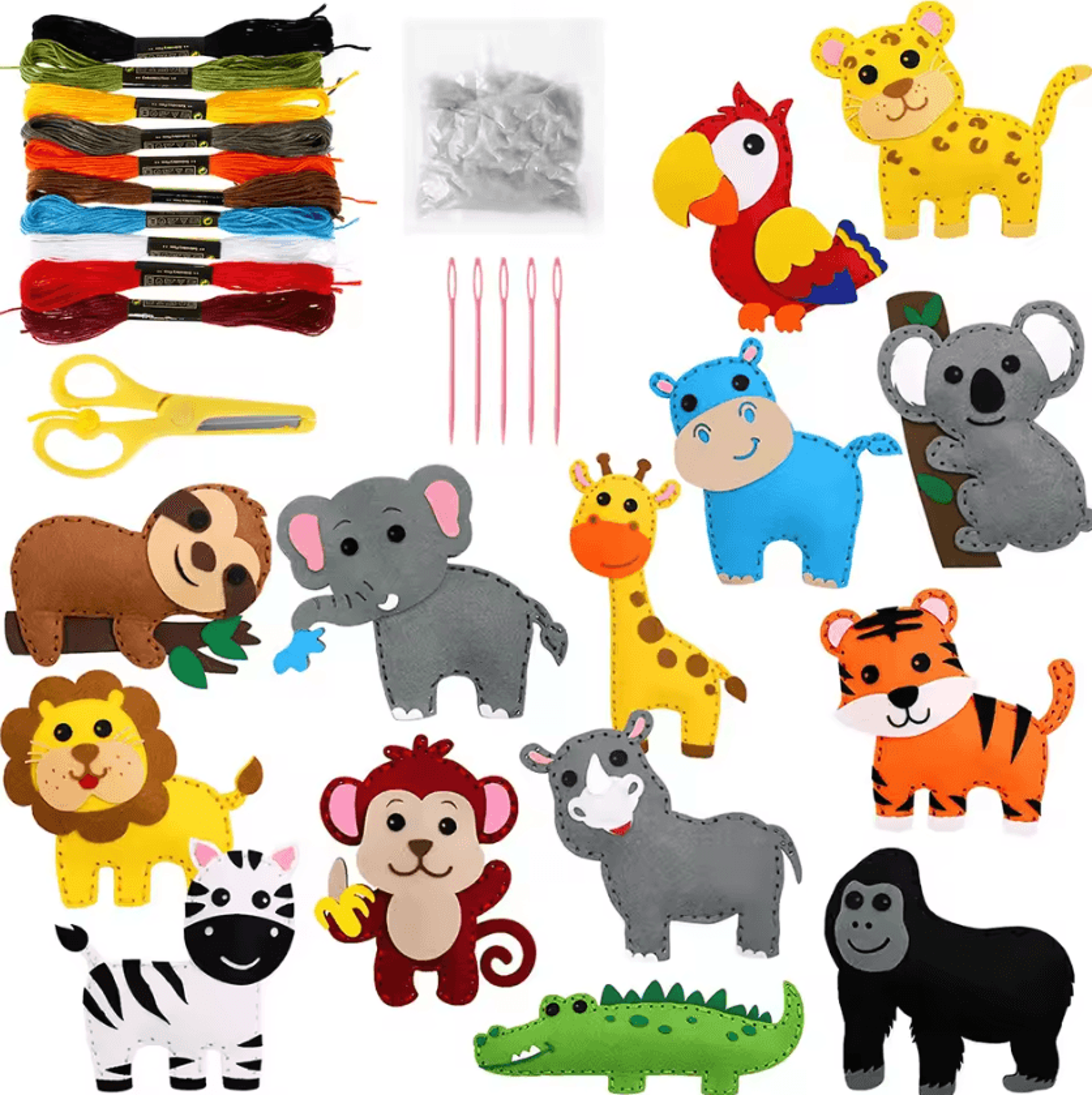 woodland animals craft kit diy felt sewing kit for kids & beginners