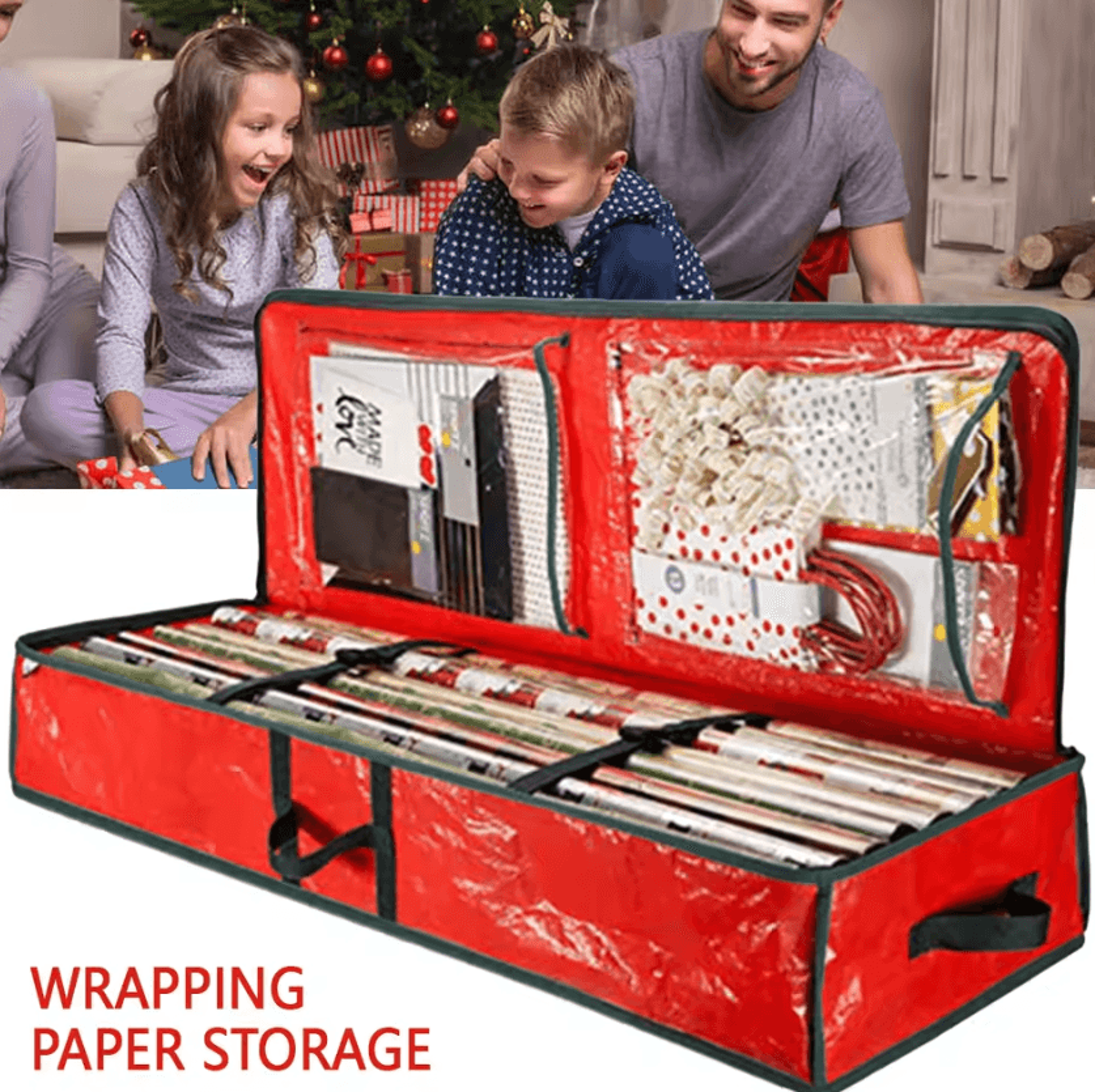waterproof christmas gift wrap storage bag wrapping paper organizer for underbed holiday storage
