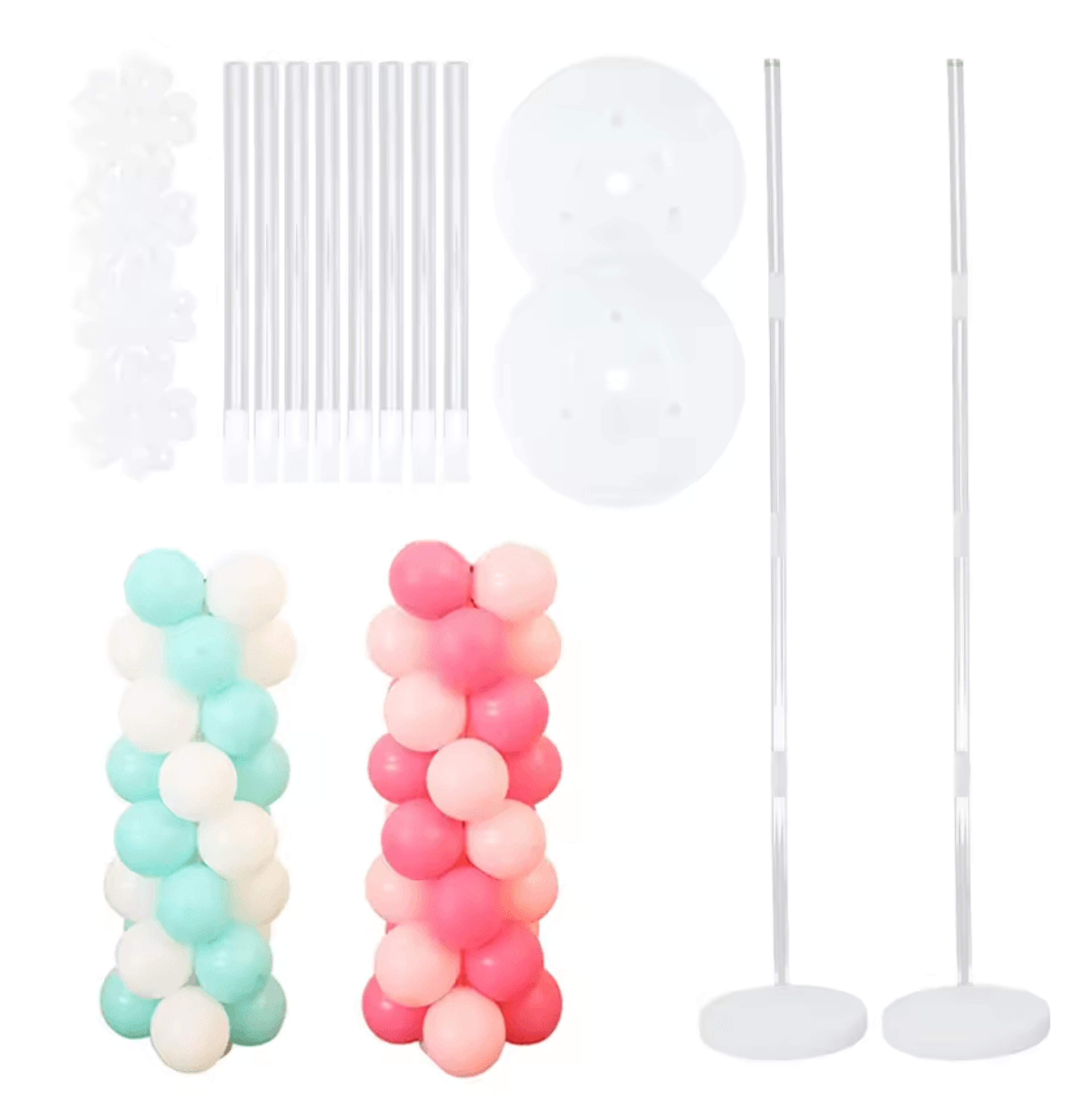 reusable 2-set balloon column stand kit 8.4ft balloon tower stand for parties & events