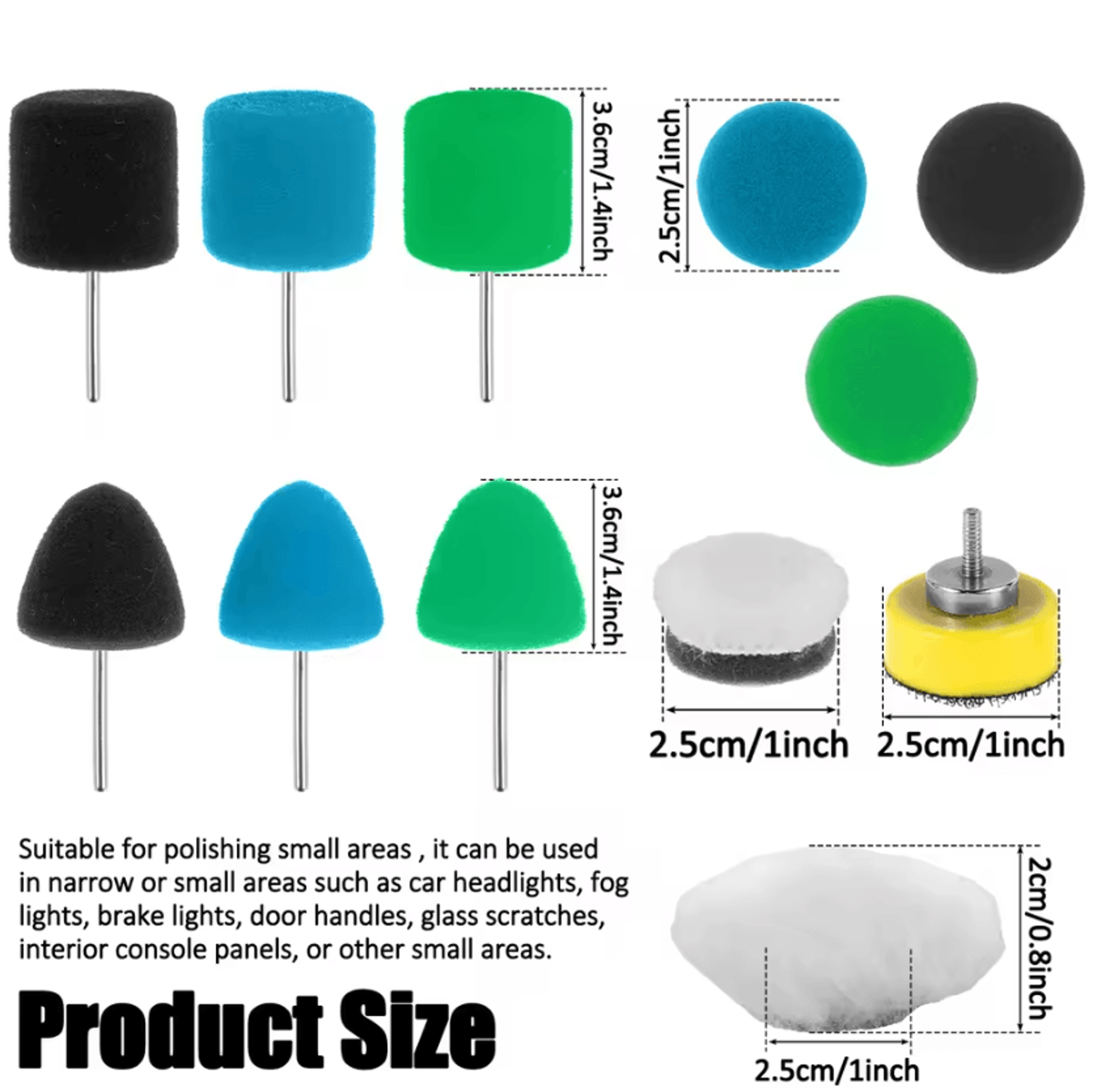 professional 20-piece mini polishing pad set foam drill polishing pads for dremel & rotary tools