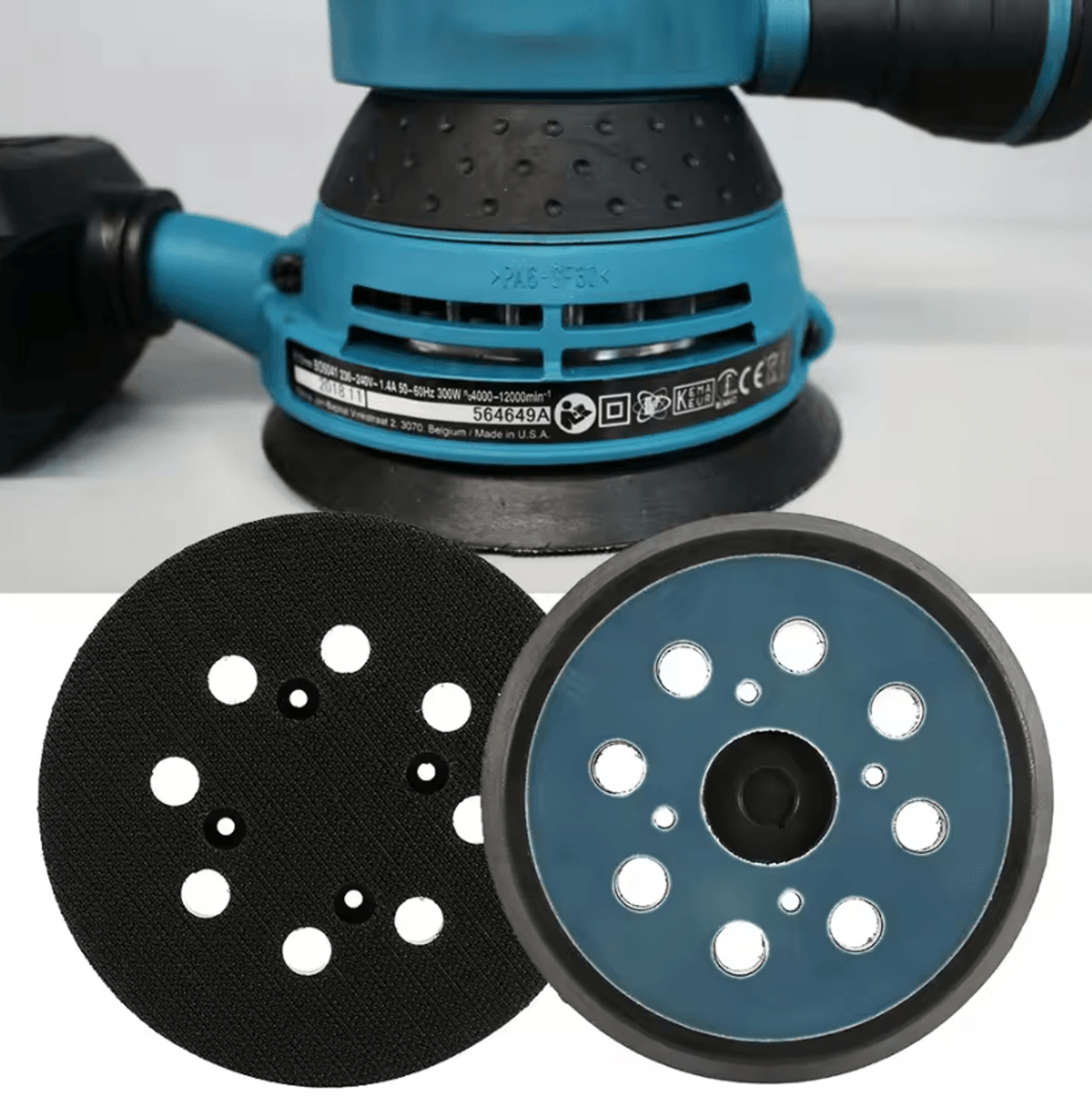 5-inch 125mm hook & loop sanding backing pad – 8-hole orbital sander replacement disc