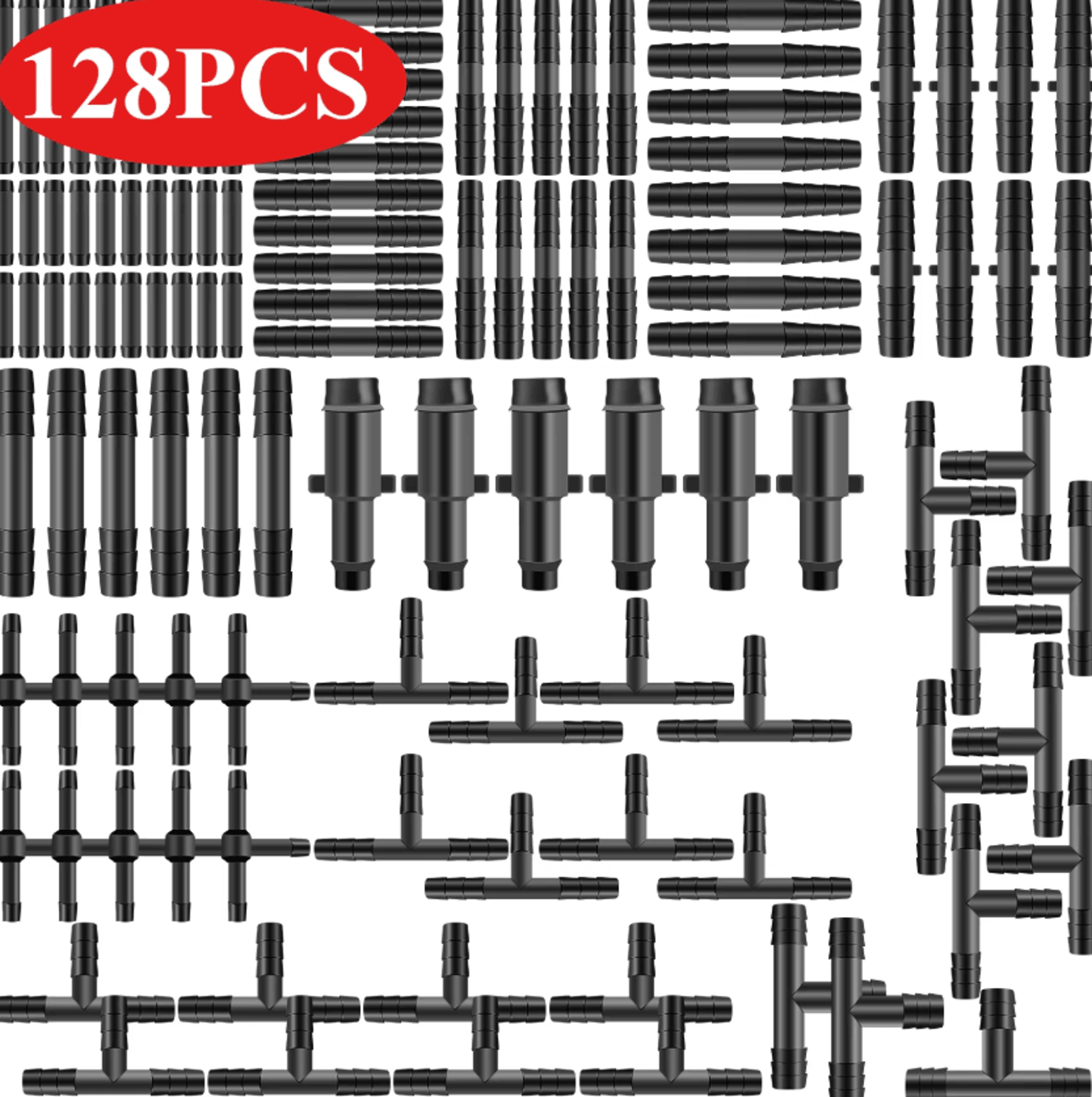 128-piece automotive vacuum connector kit – heat-resistant nylon vacuum hose fittings assortment