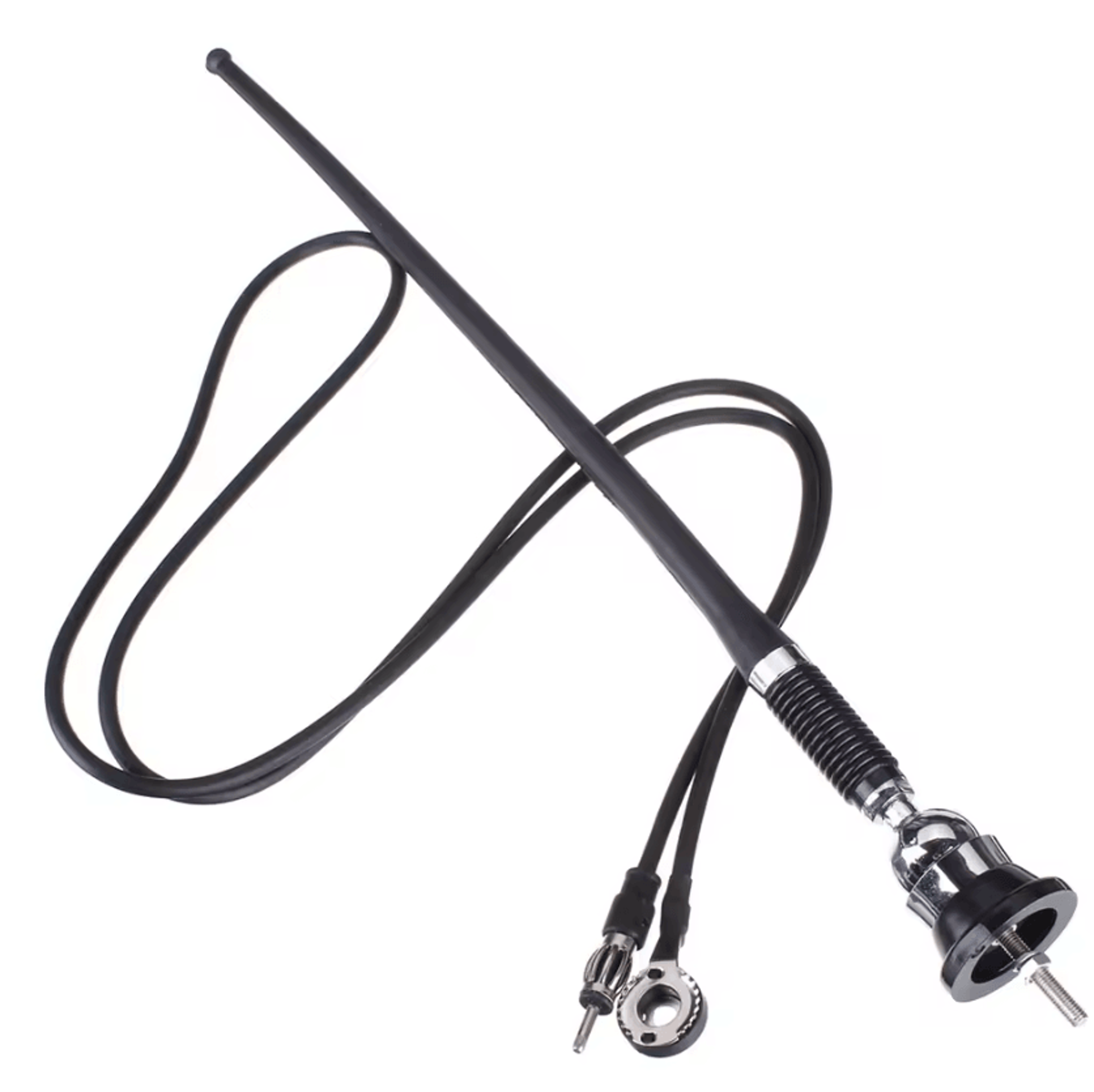 17in car roof radio antenna car radio aerial am-fm rubber antenna with 180° swivel base and 51" cable roof mount signal