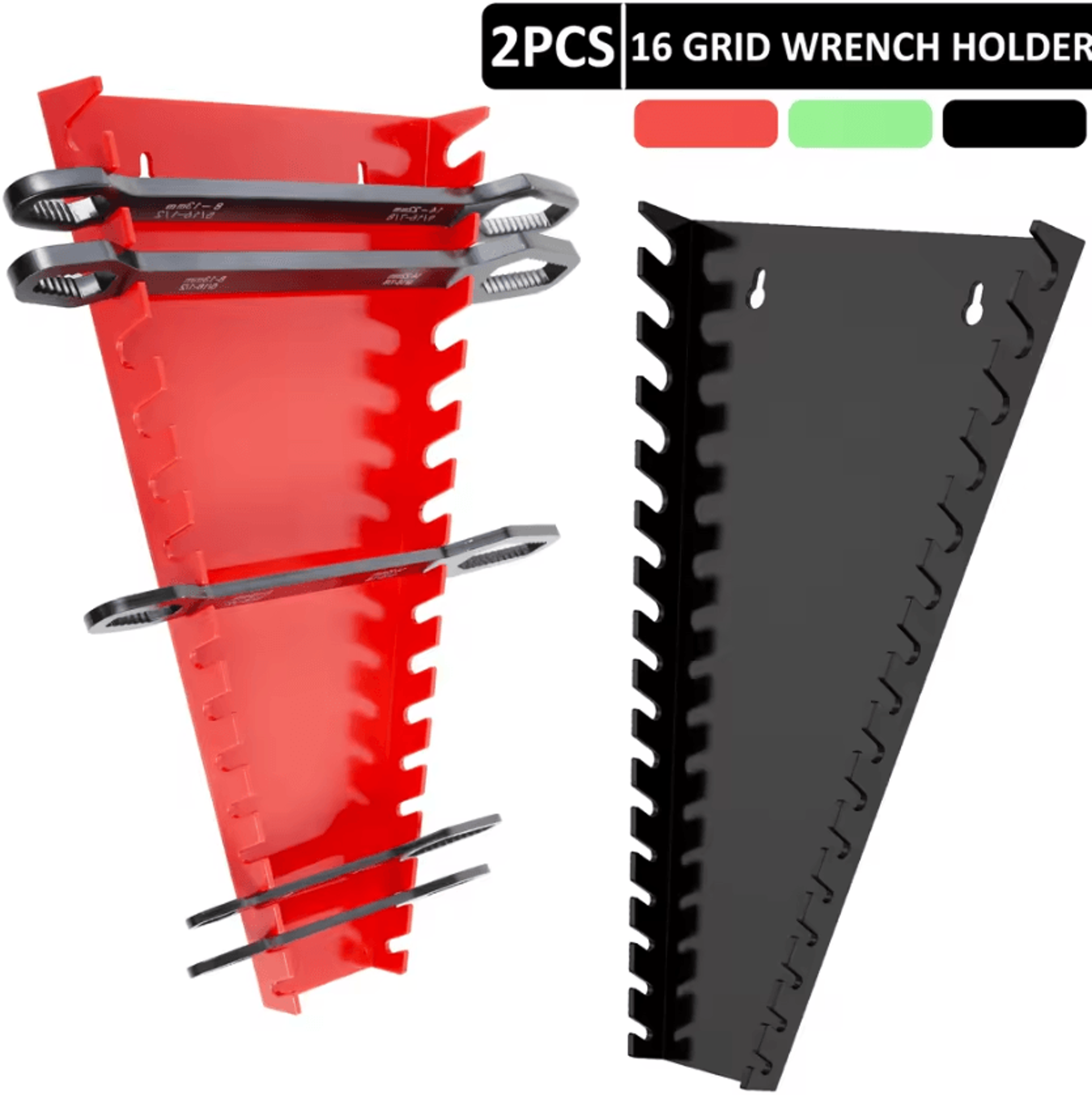 2-piece wrench organizer rack – plastic spanner holder for 5mm–27mm wrenches