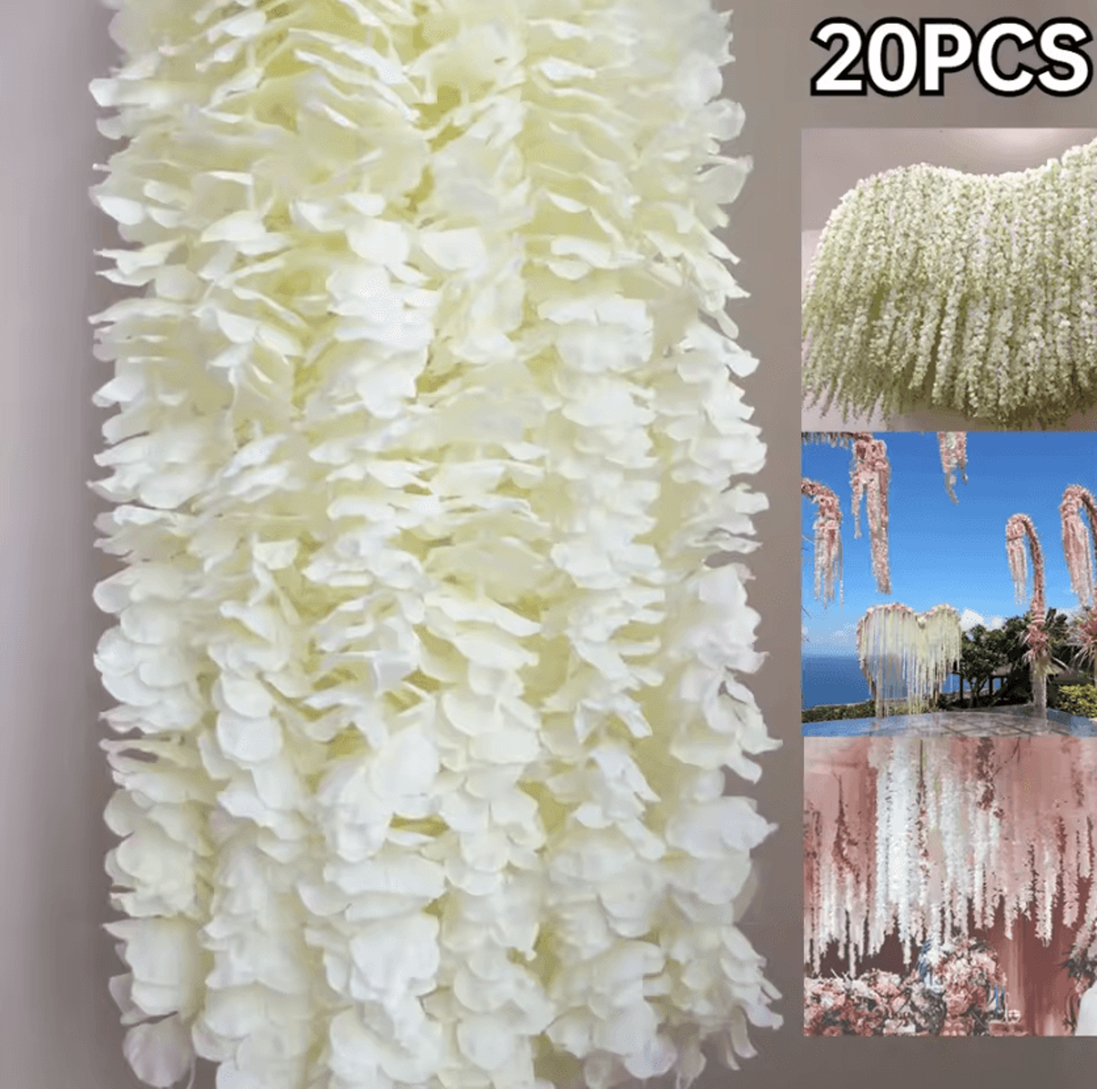 elegant artificial wisteria garland silk hanging flower vine for wedding, party & home decor