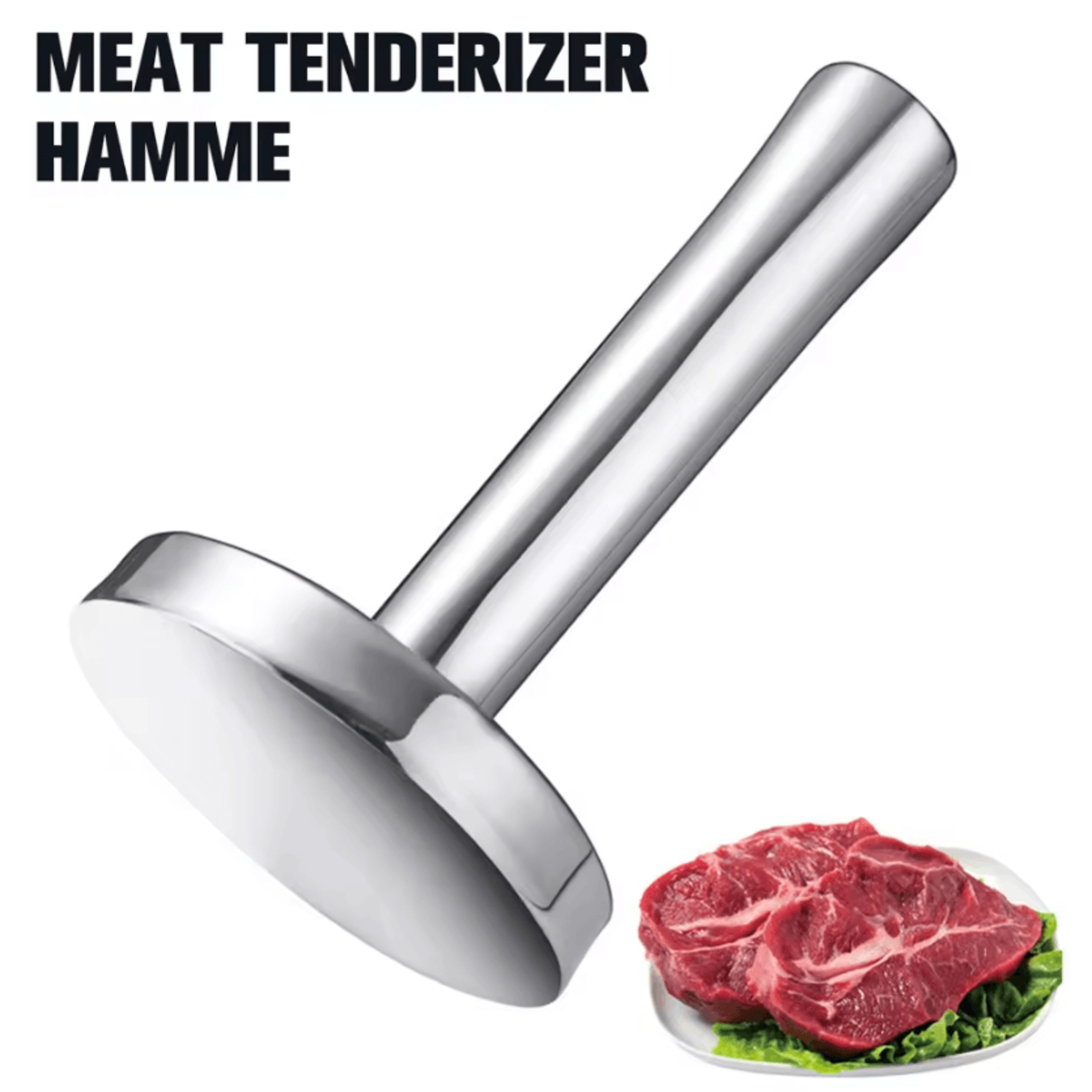professional meat tenderizer stainless steel meat pounder & chicken flattening mallet