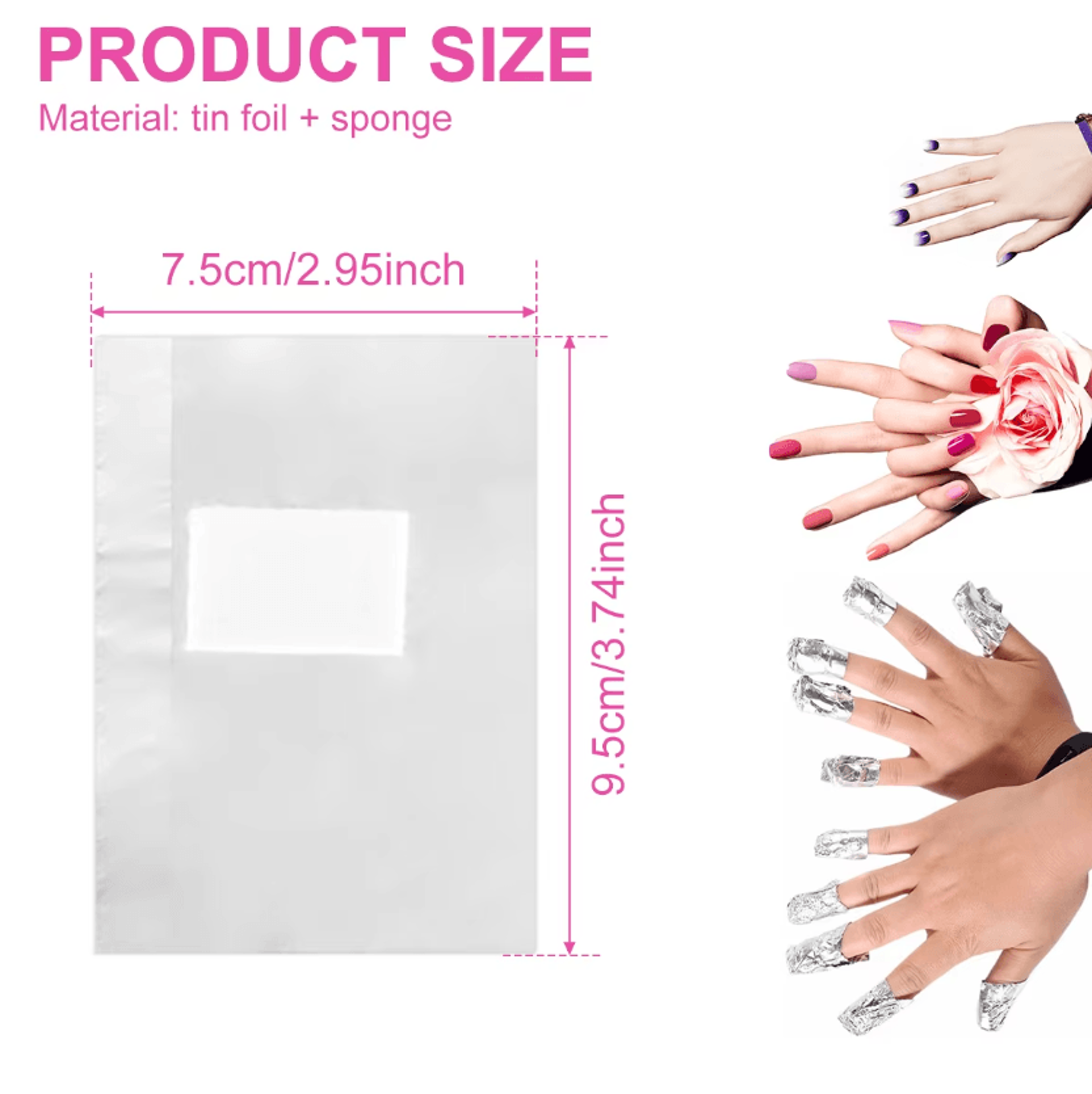 professional nail foil wraps gel polish & acrylic nail remover wraps 500/1000 pieces