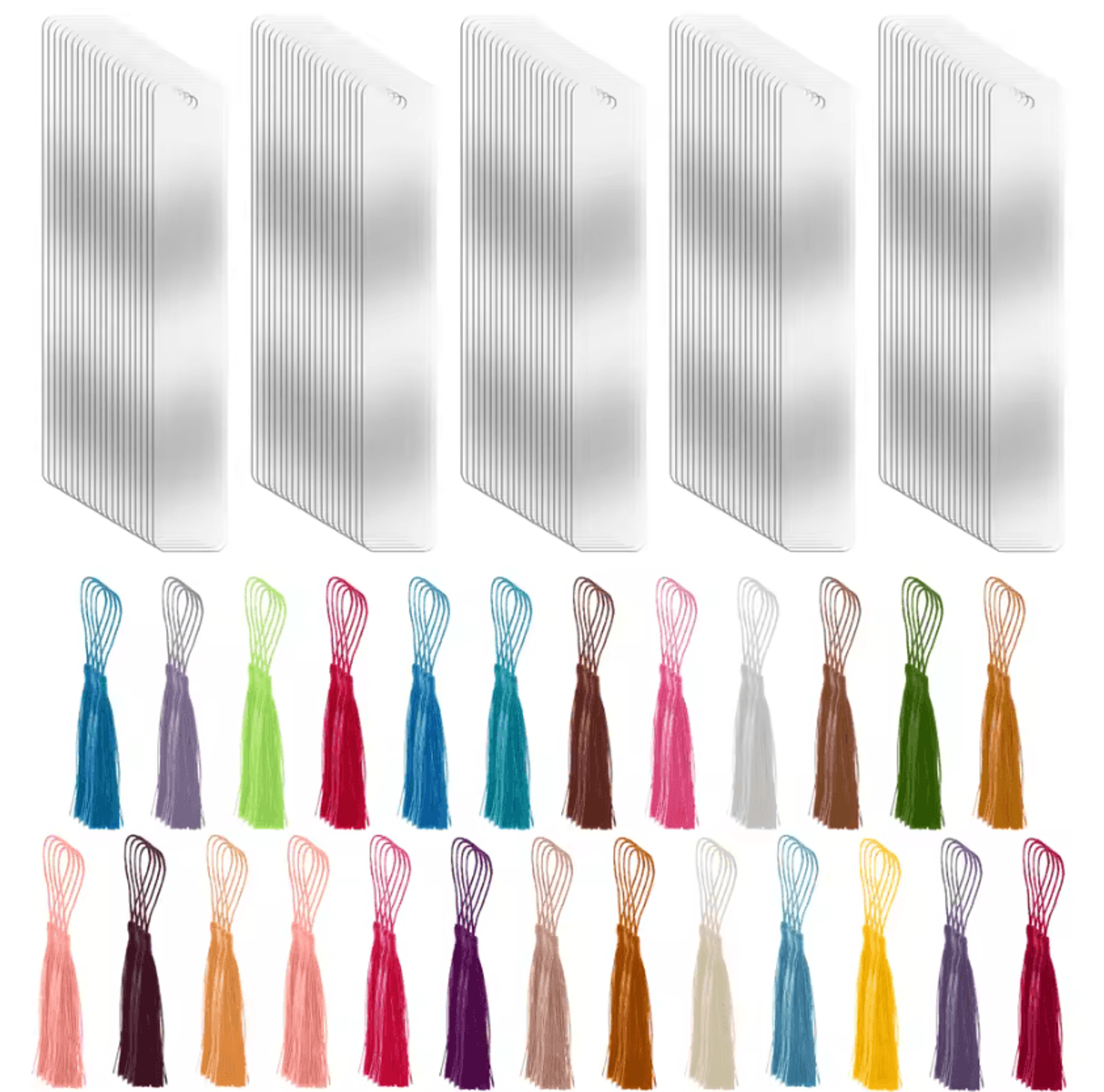 clear acrylic bookmarks transparent diy book markers for crafts & reading 200 pieces