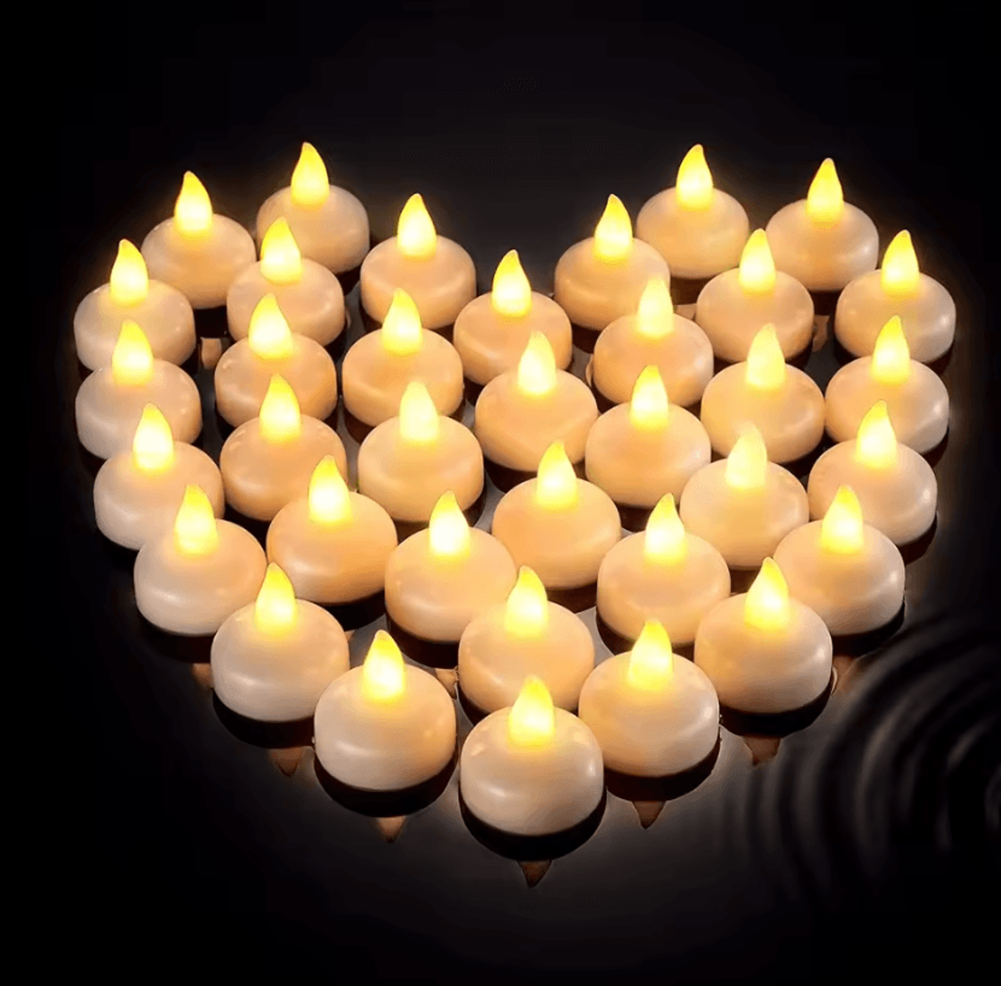 waterproof floating led candles flickering flameless tea lights 12-piece set