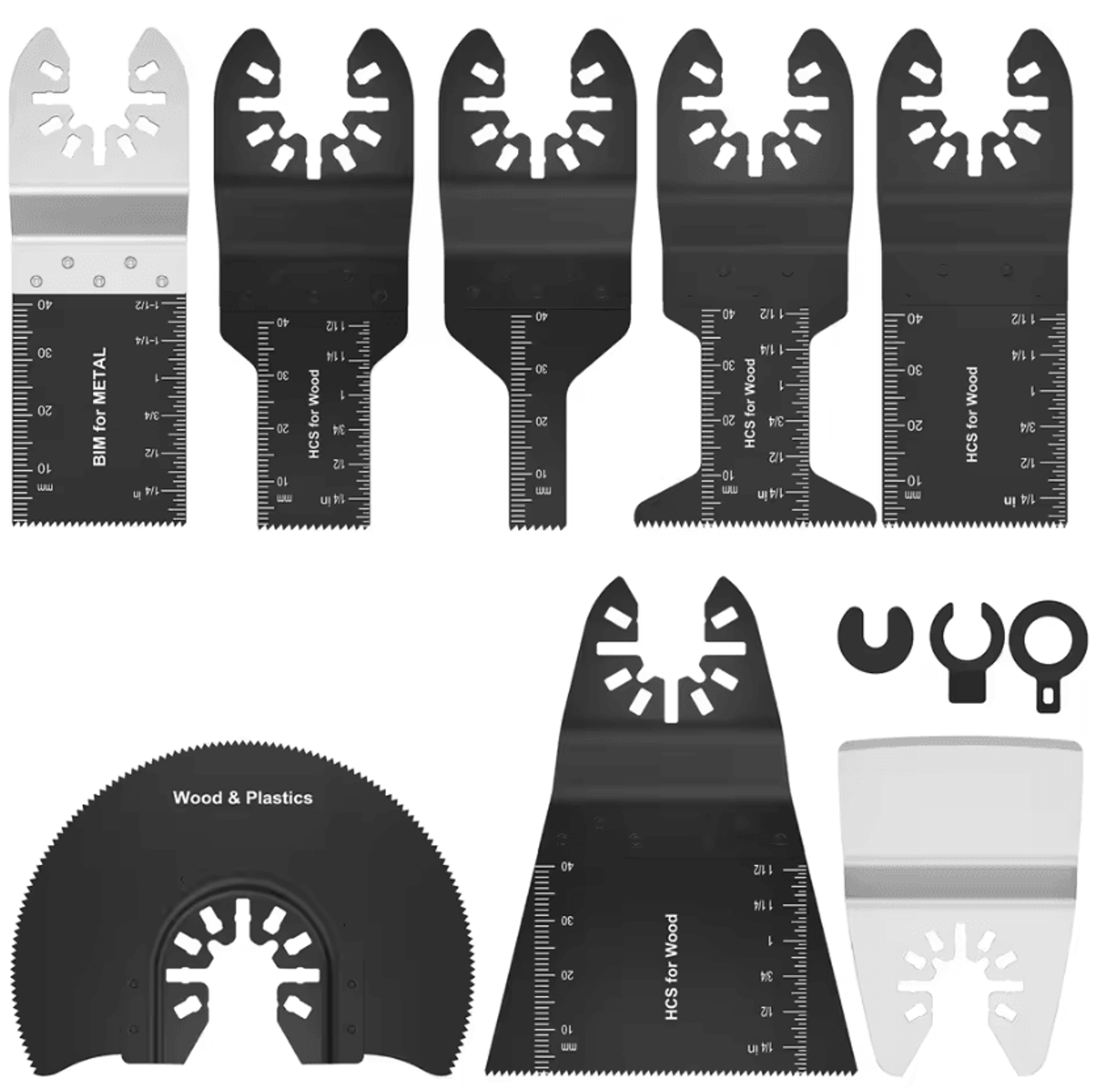 professional oscillating saw blade set 8-piece bi-metal multi tool blades for wood, metal & plastic