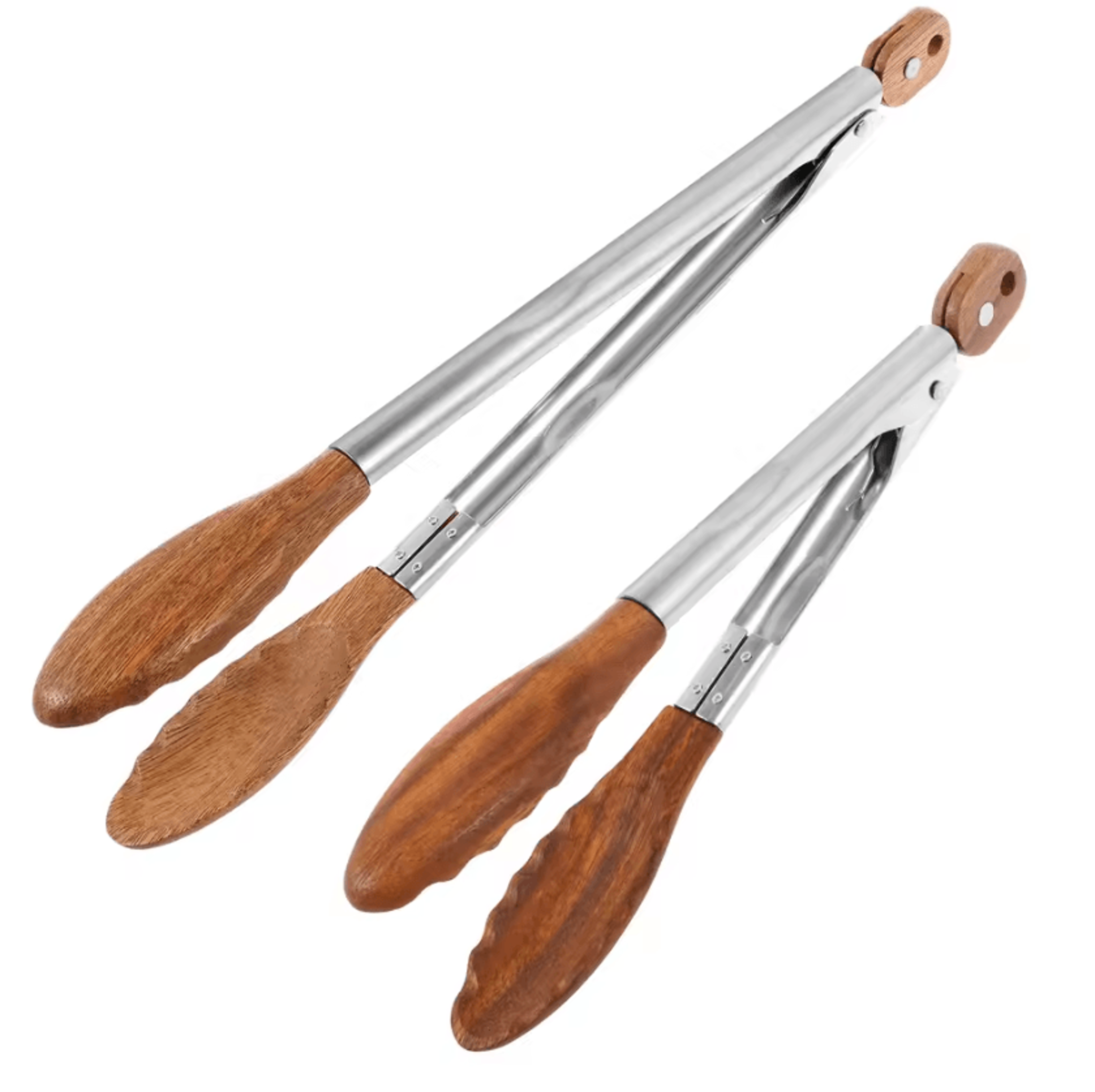 2 piece wooden food tongs rustproof salad serving tongs for cooking grilling and kitchen use