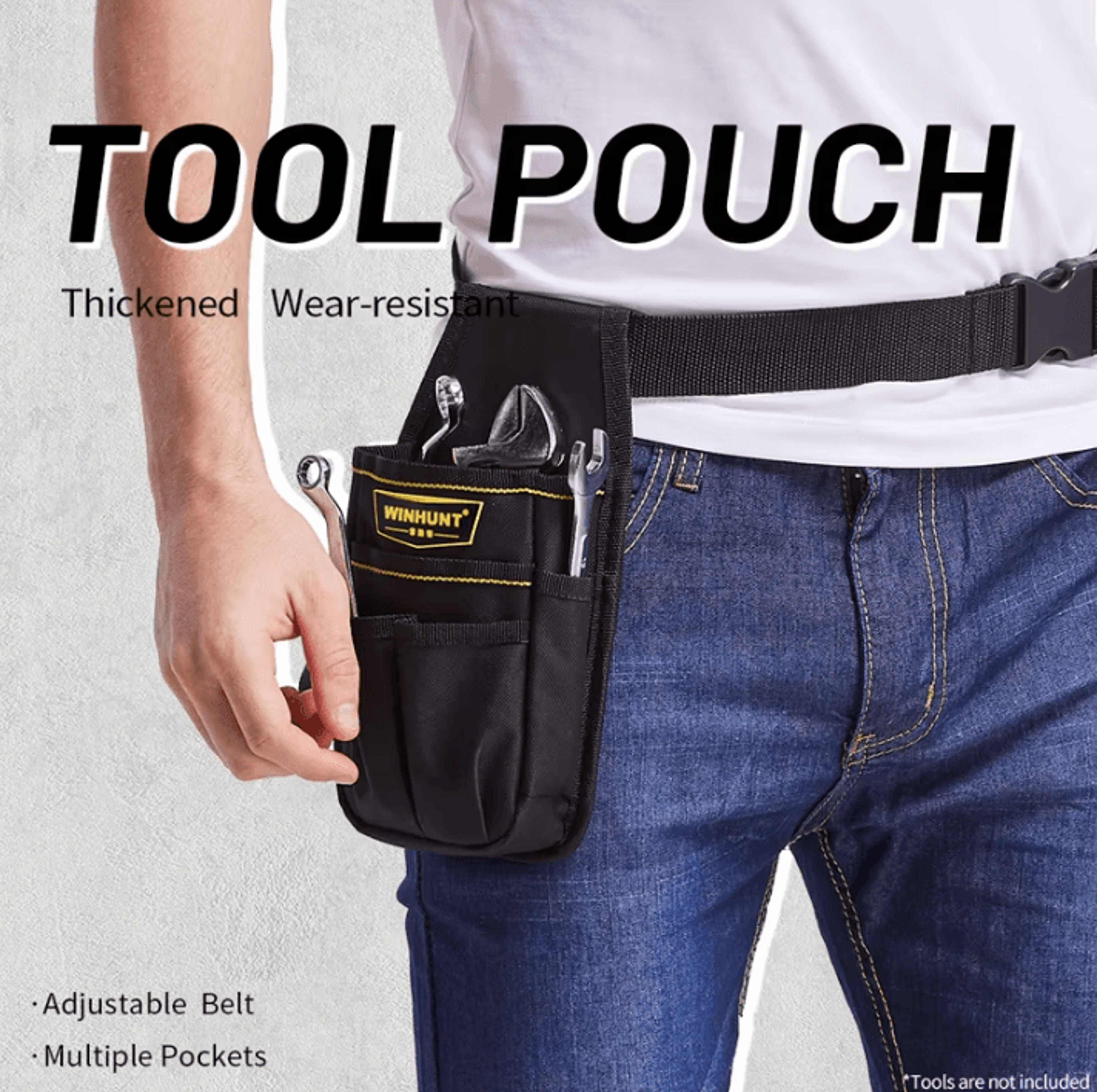 winhunt tool pouch with belt clip heavy duty utility tool organizer for electricians and carpenters