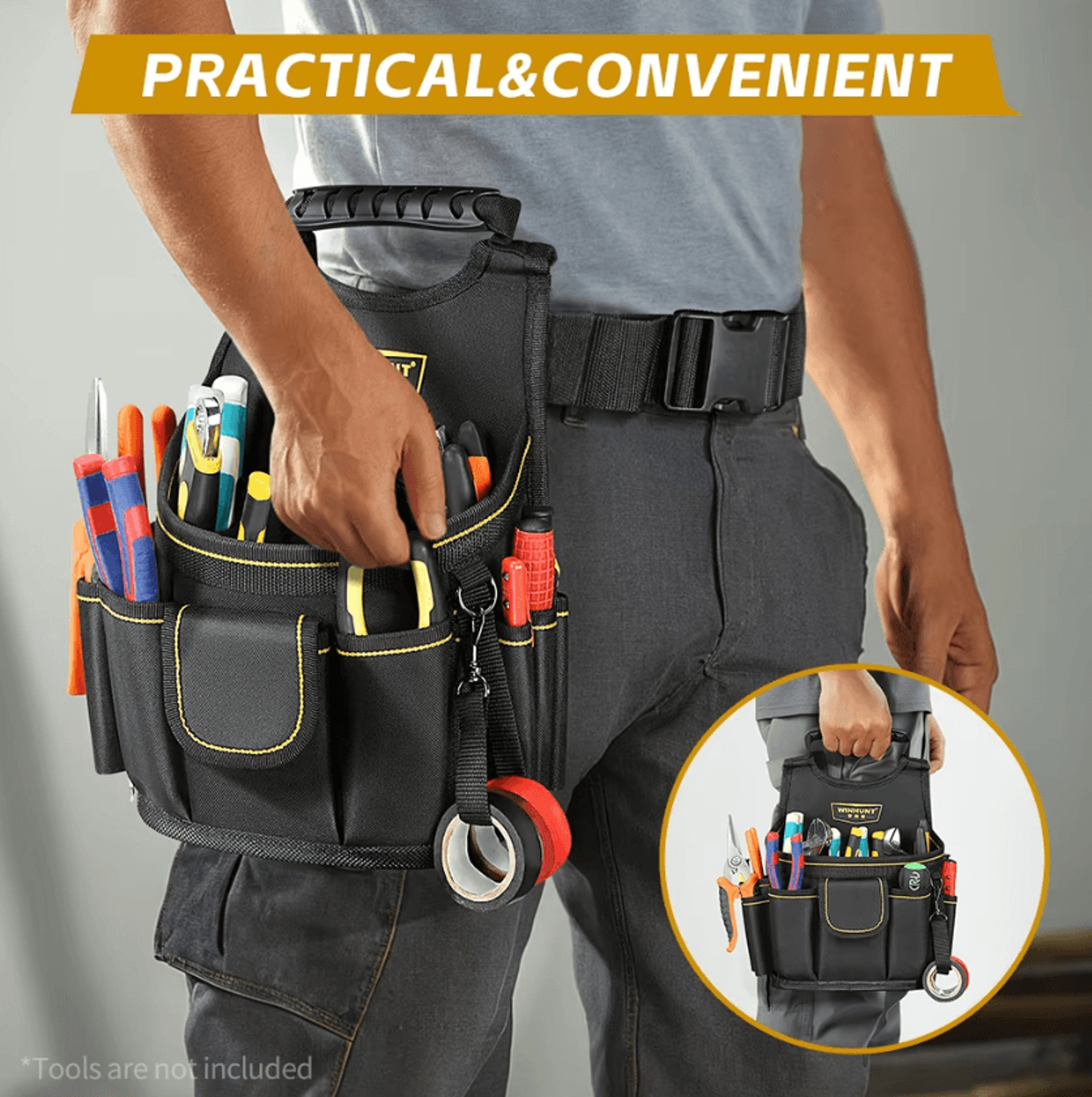 professional electrician tool pouch heavy duty utility belt organizer for repair and maintenance