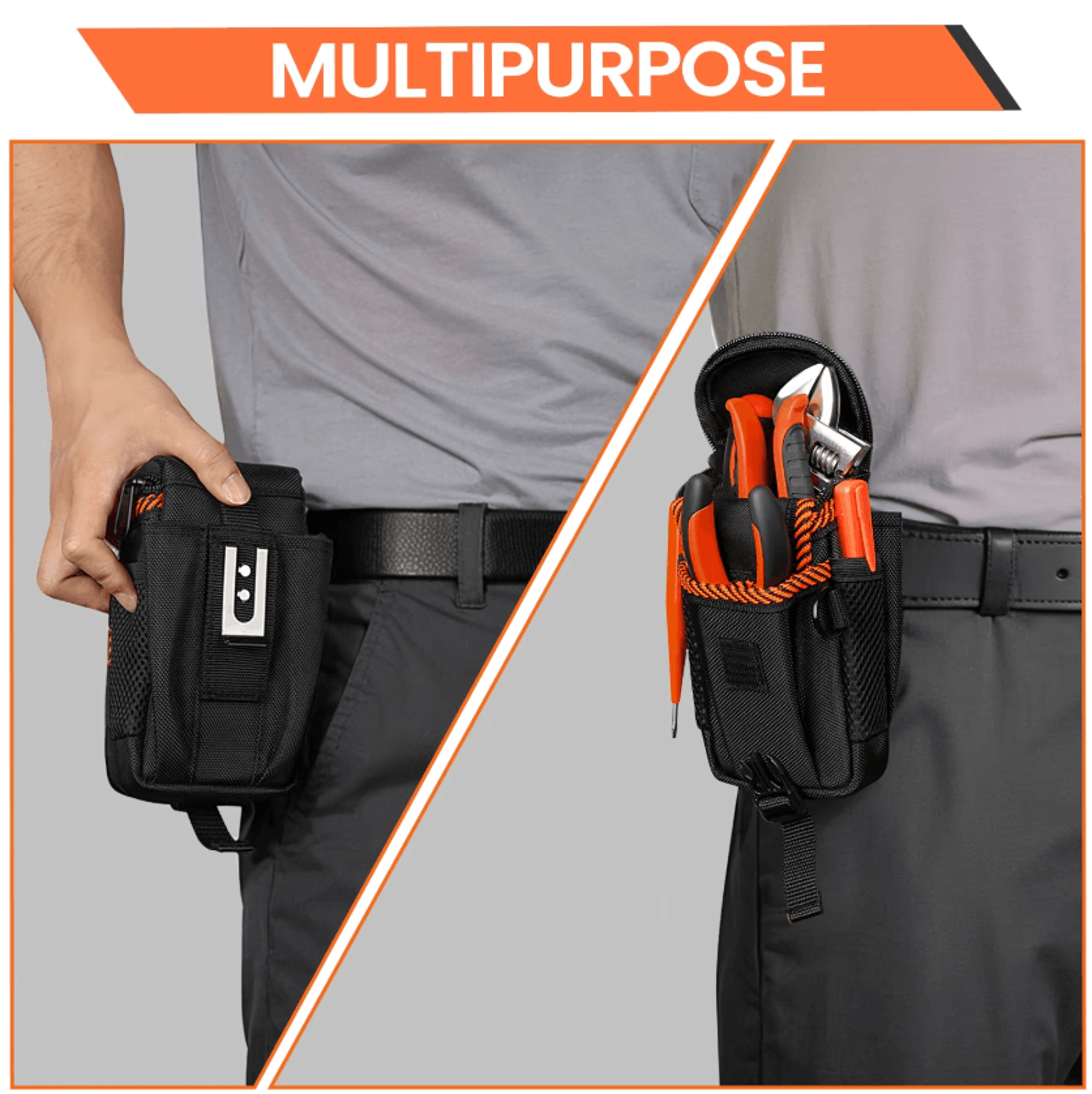 small tool pouch with belt clip mini tool belt organizer for electricians and contractors