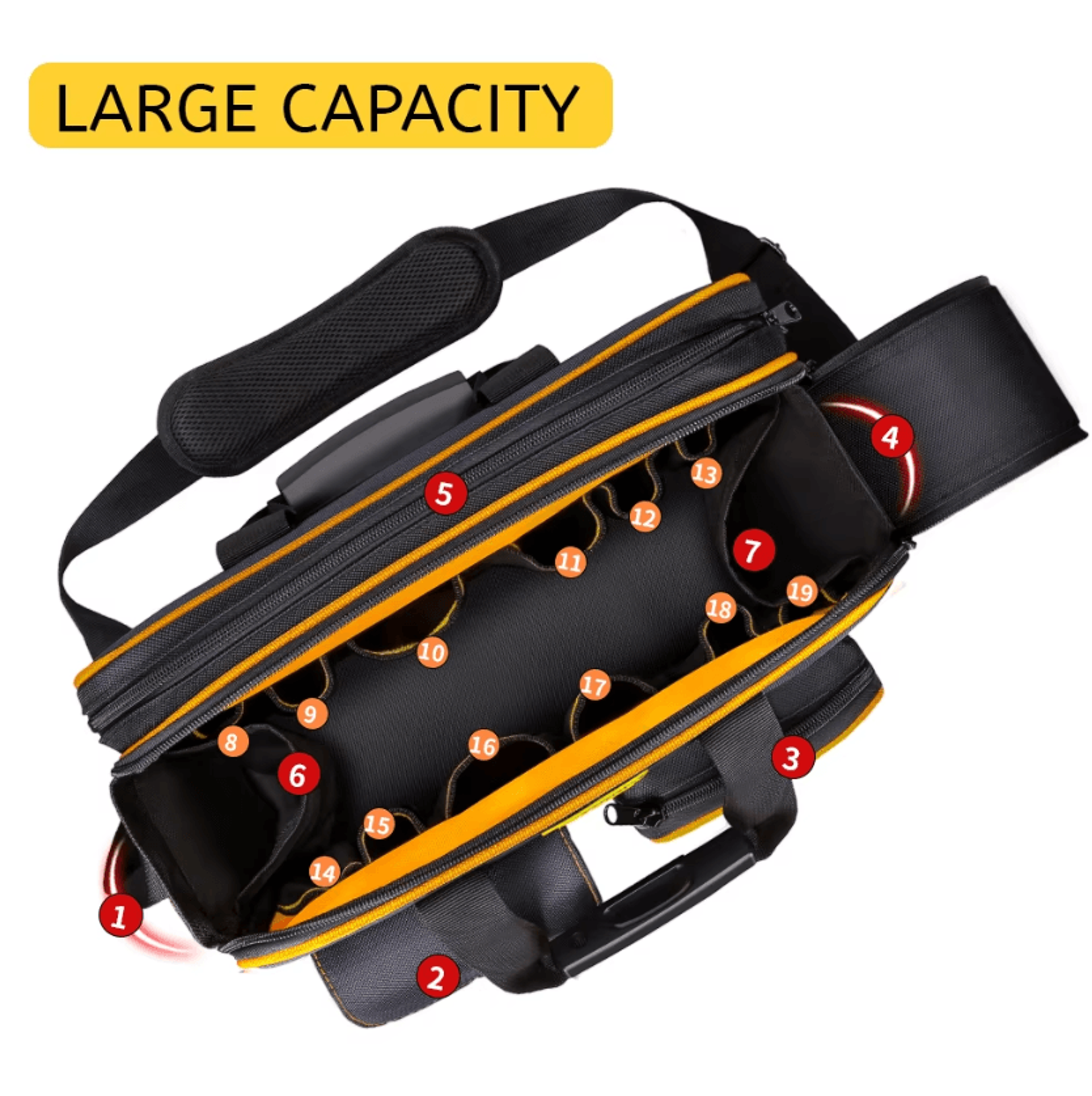 heavy duty electrician tool bag large capacity multi pocket tool organizer for repair and maintenance