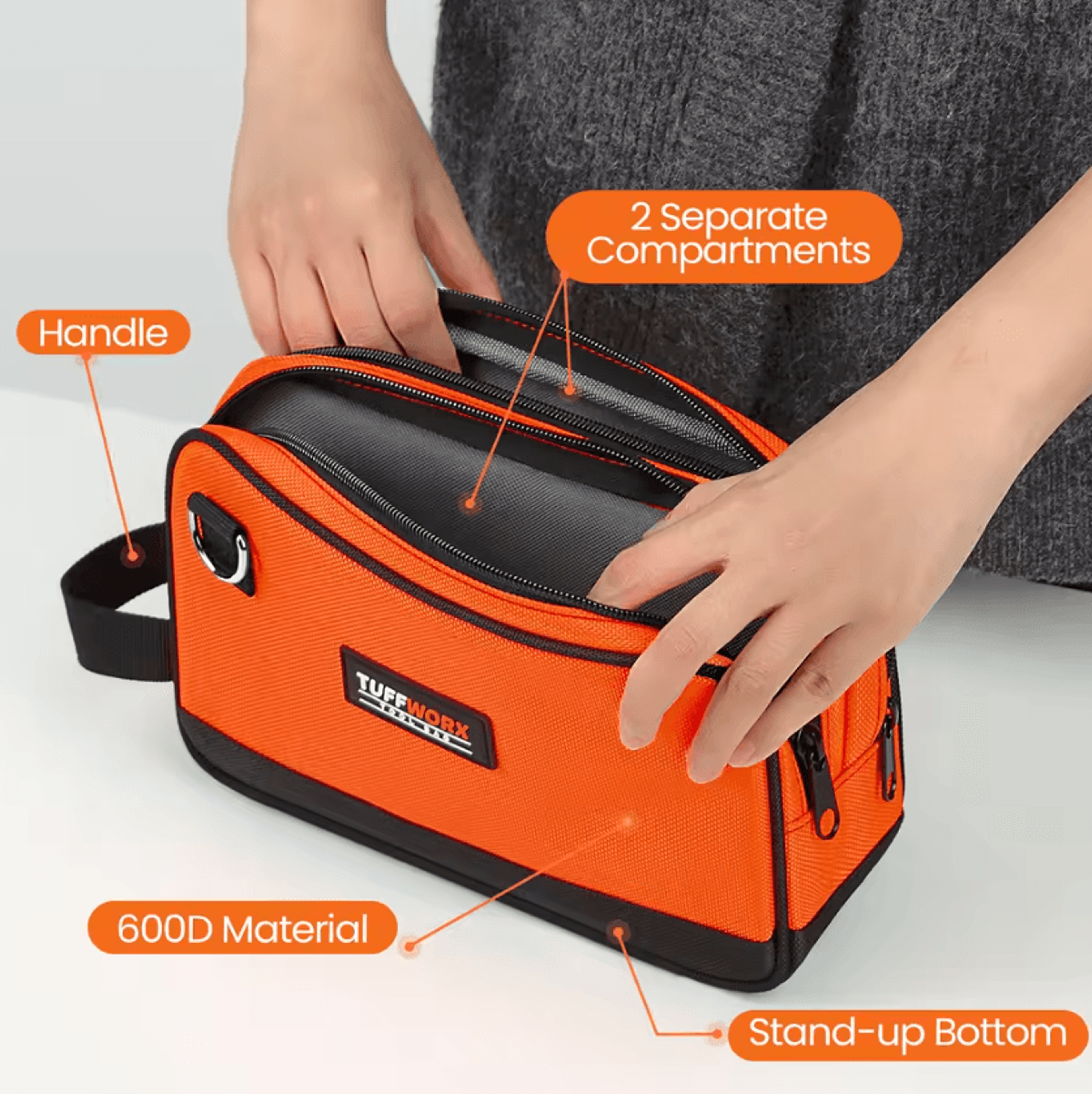 compact double zip tool pouch for organized tool storage