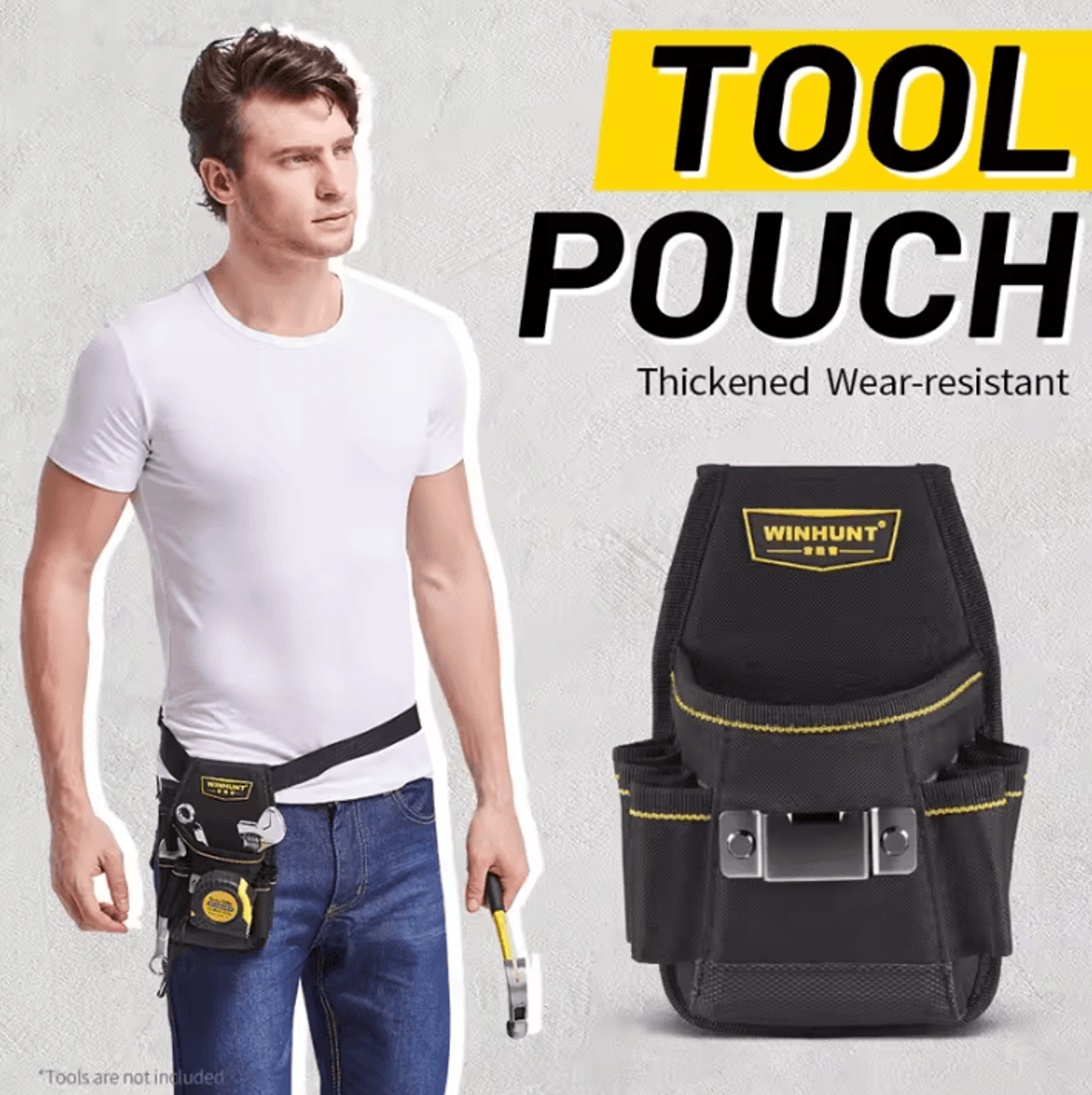 electrician tool belt pouch with belt clip for carpenters and handymen