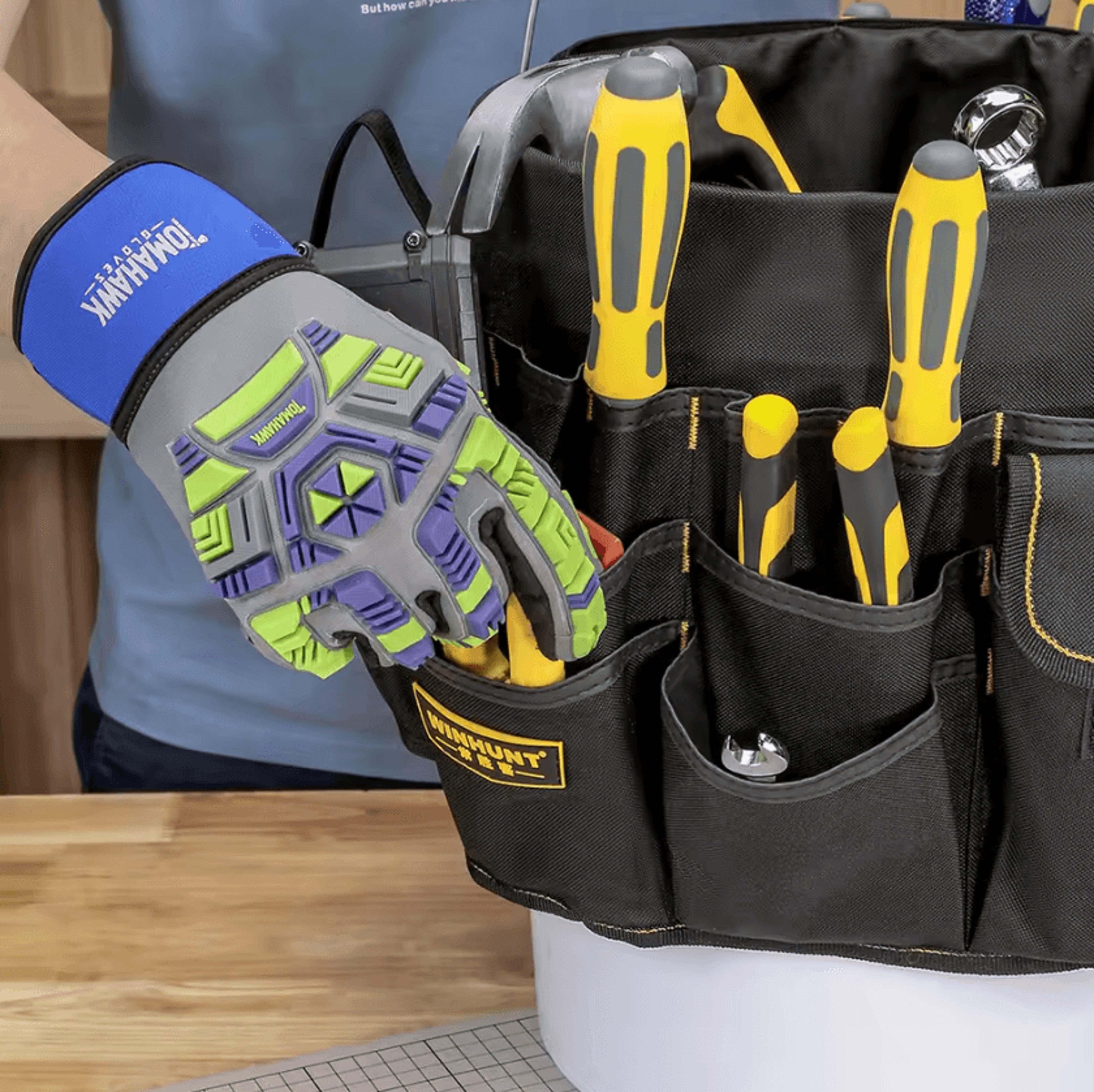 winhunt multifunctional bucket tool organizer bag for electricians painters and contractors
