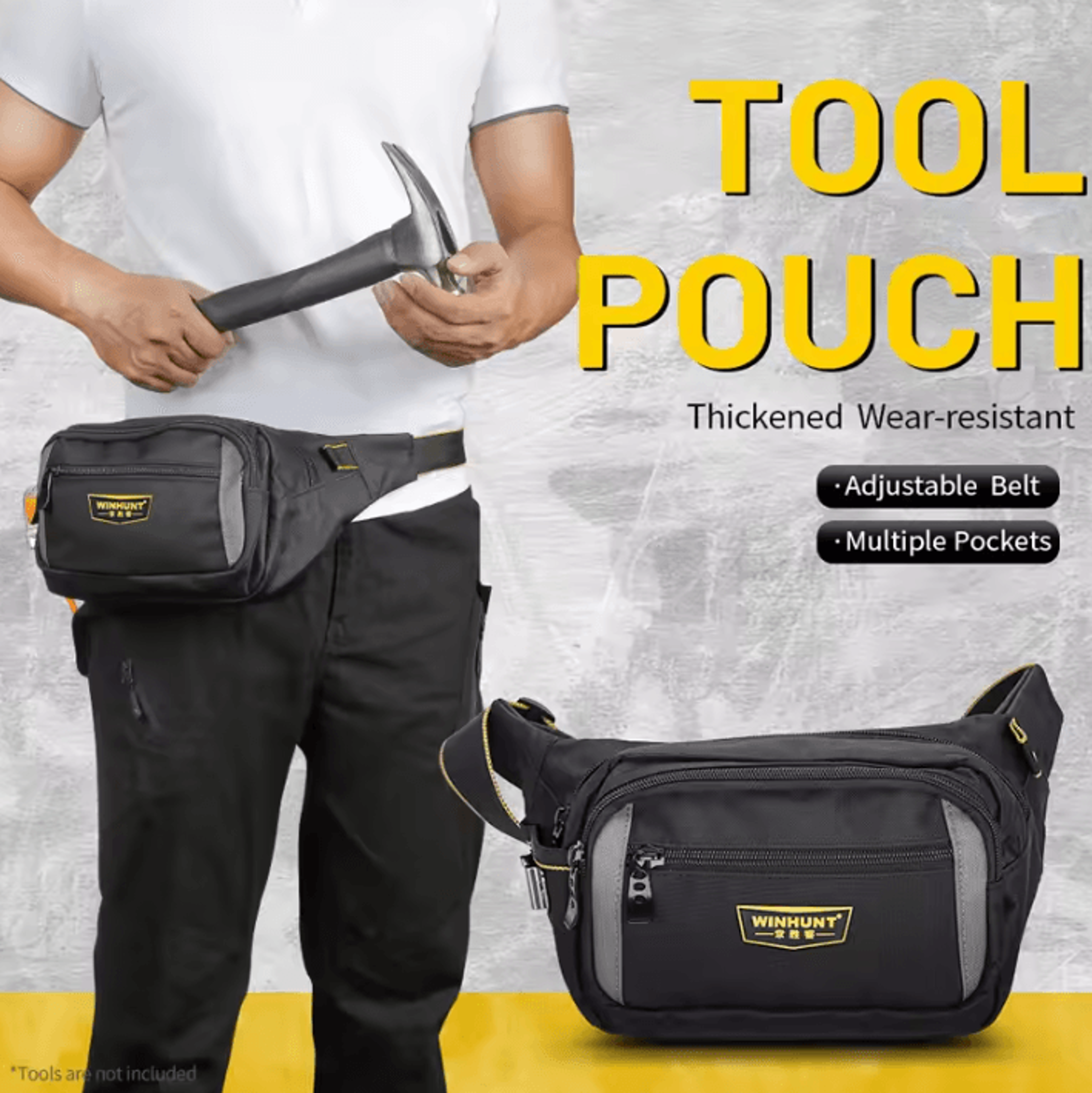 heavy duty electrician waist tool bag with multi pocket organizer