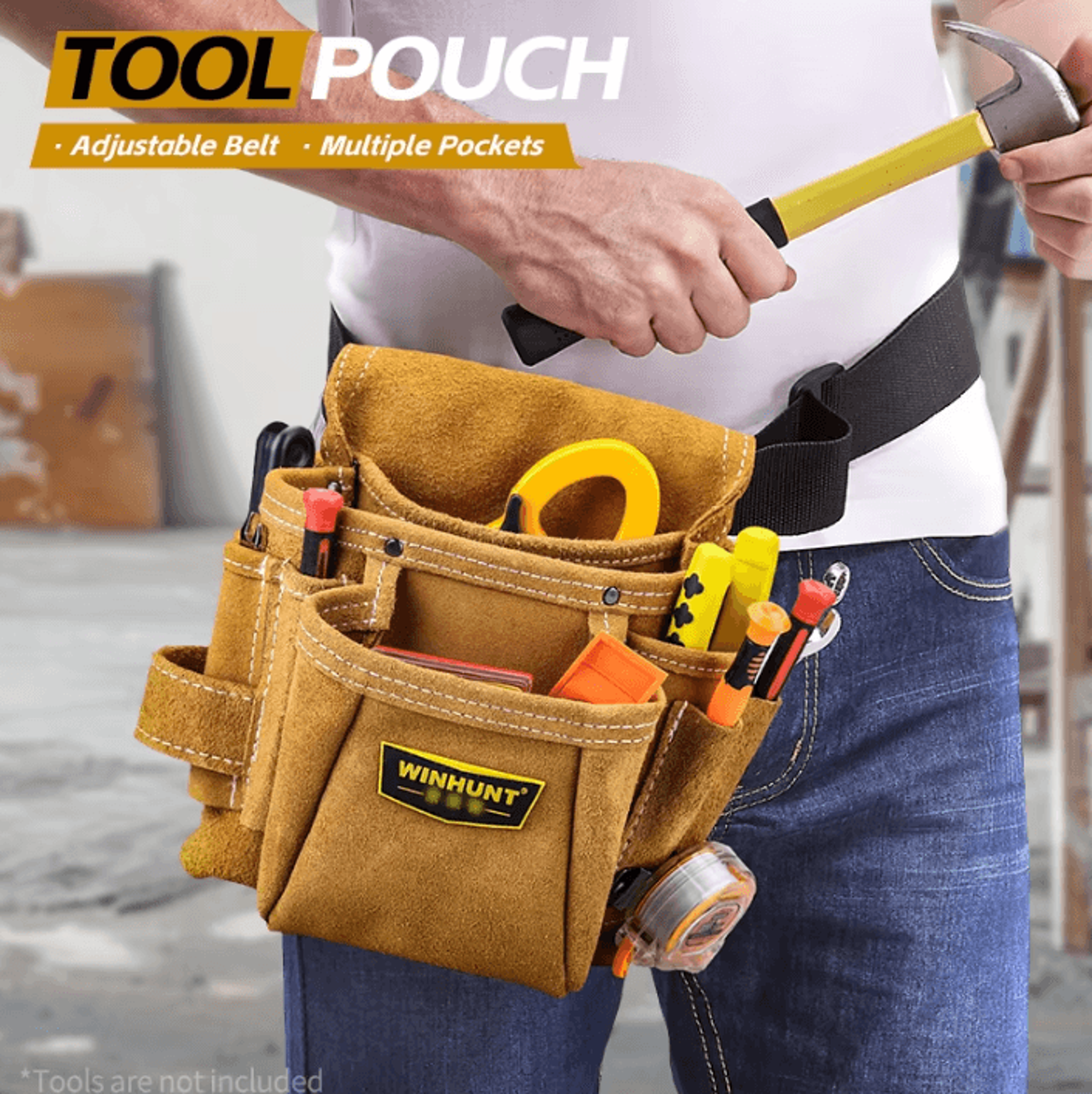 winhunt professional electrician tool pouch with tool belt attachment