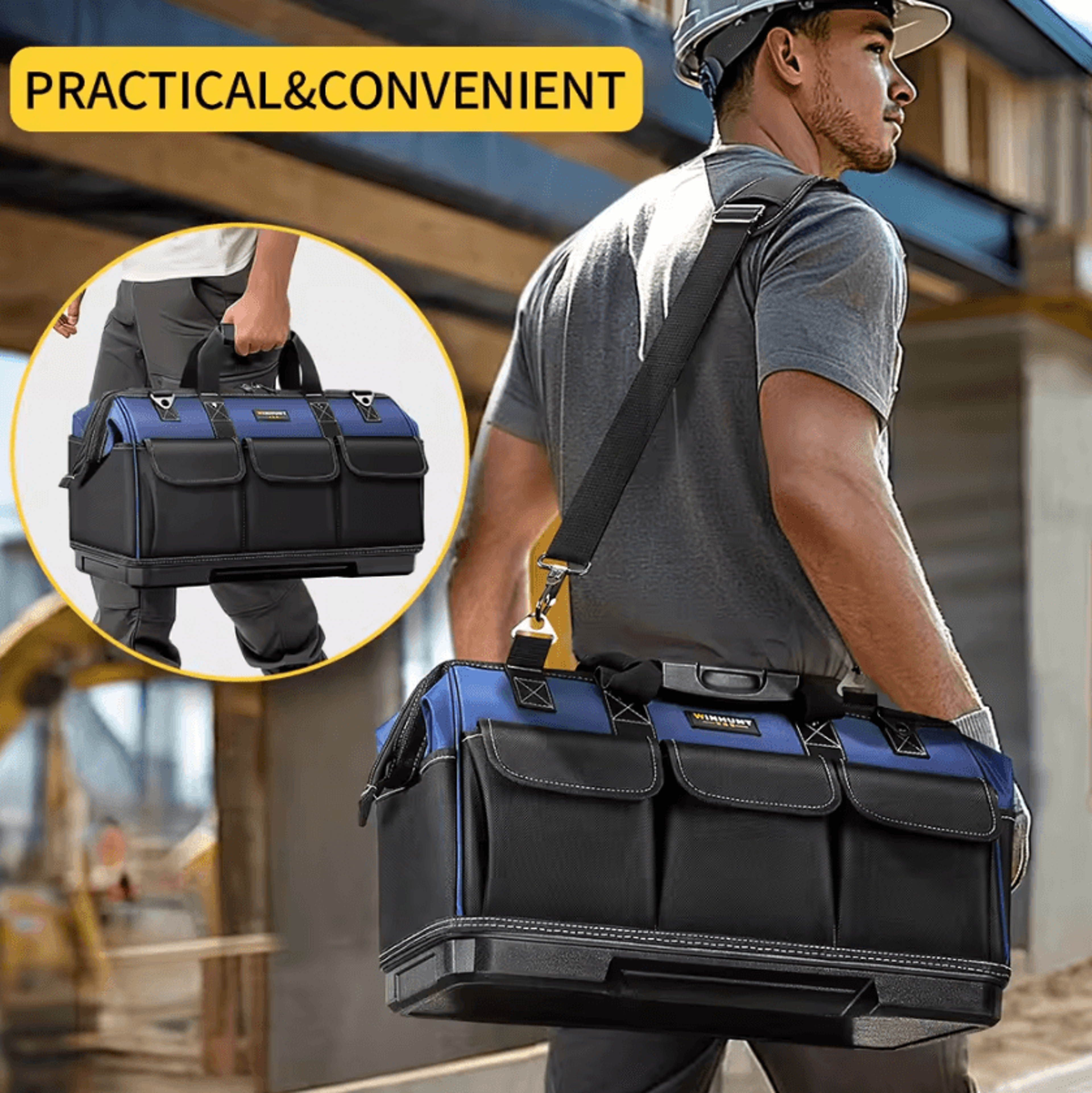 winhunt large capacity canvas tool bag for electricians mechanics and contractors